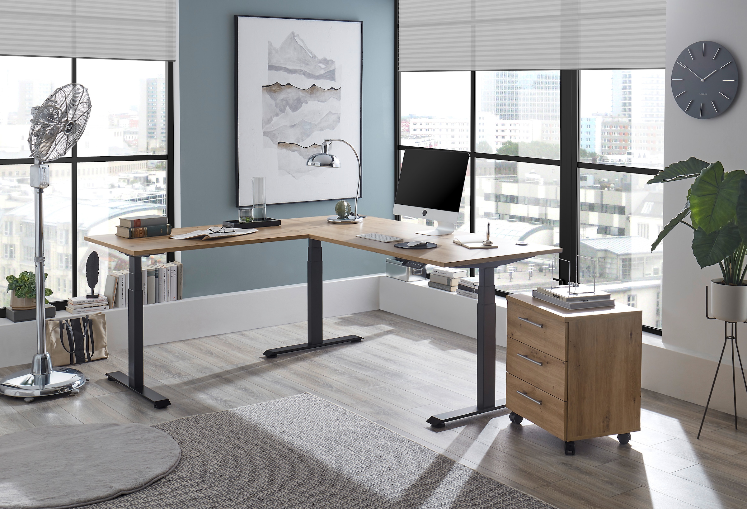 BEGA OFFICE Eckschreibtisch »Ben«, (1 St.), elektrisch höhenverstellbarer Desk mit 4 Memory Tasten, 180x177 cm