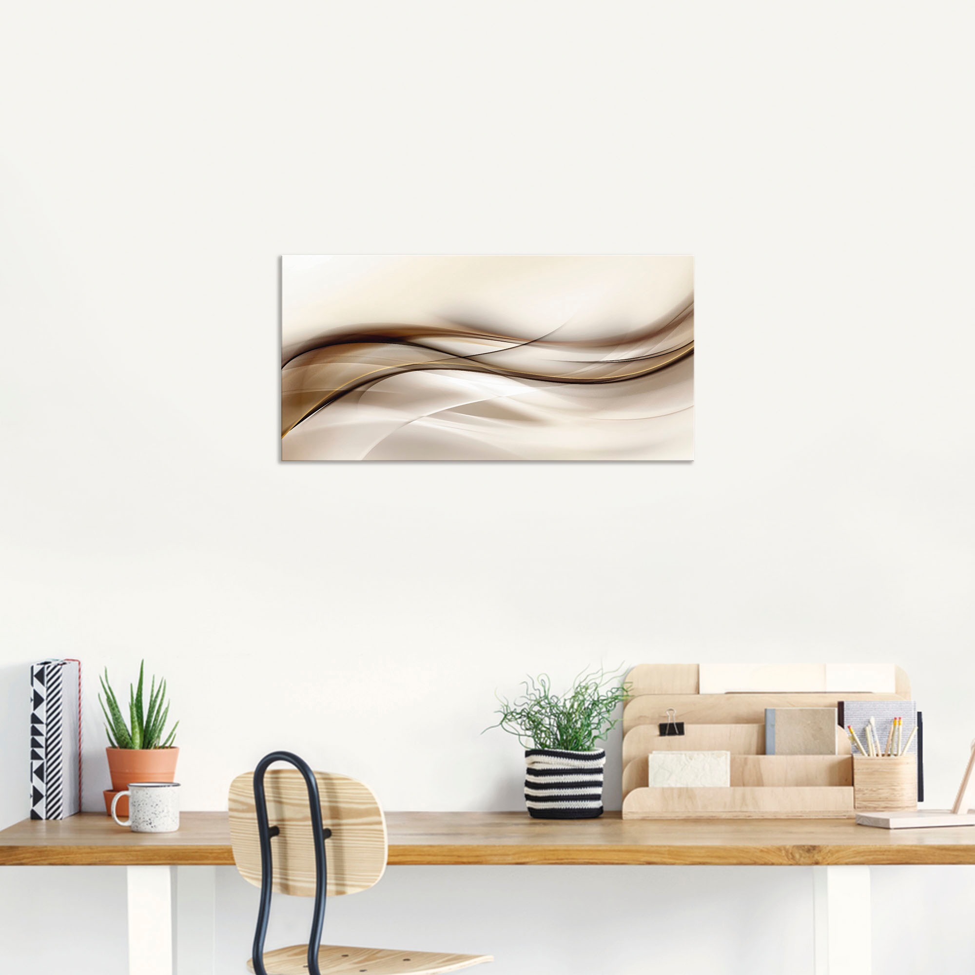 Artland Wandbild »Braune abstrakte Welle«, Muster, (1 St.), als Alubild, Outdoorbild, Leinwandbild, Poster, Wandaufkleber