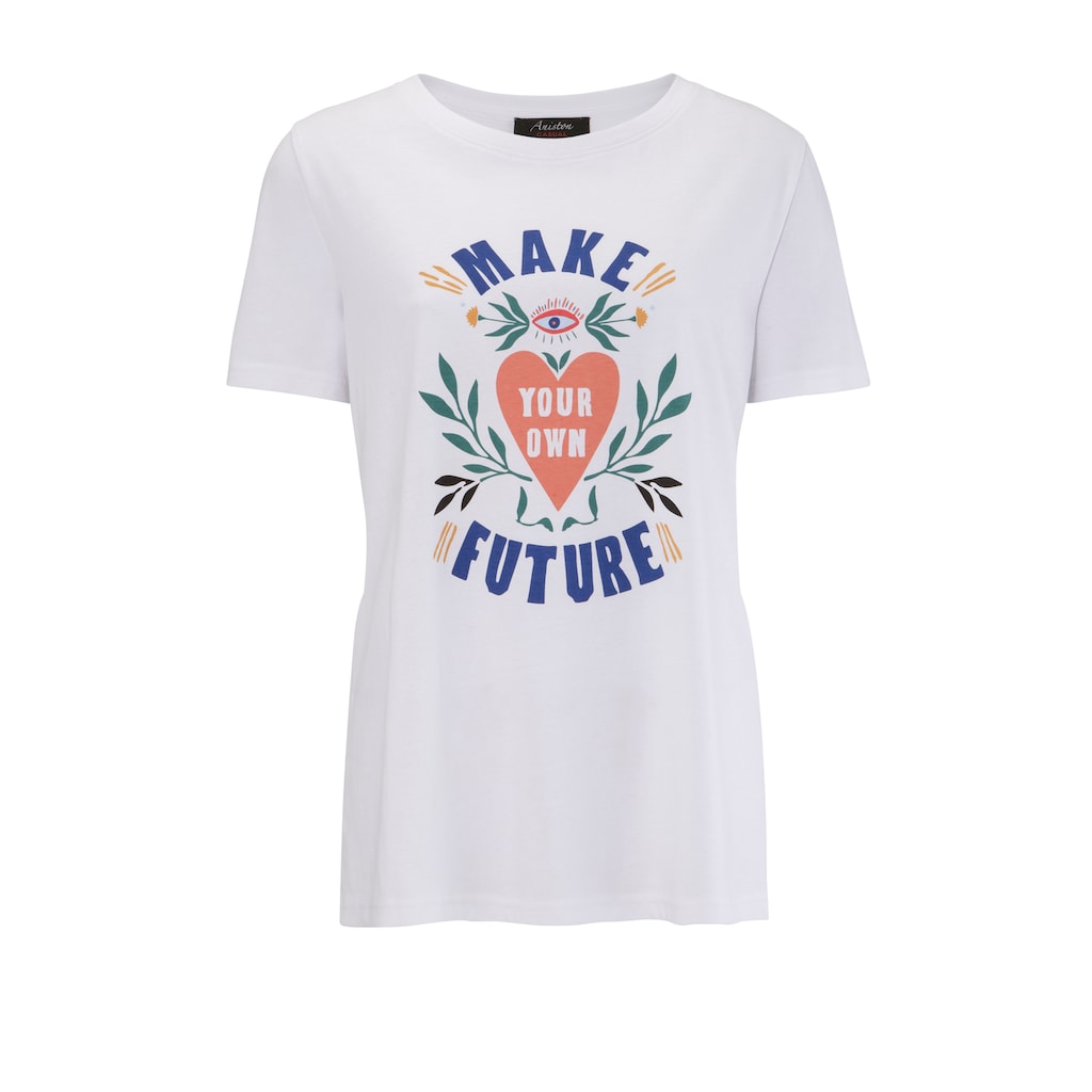 Aniston CASUAL T-Shirt, mit ausdrucksstarkem Frontprint und Statement-Schriftzug
