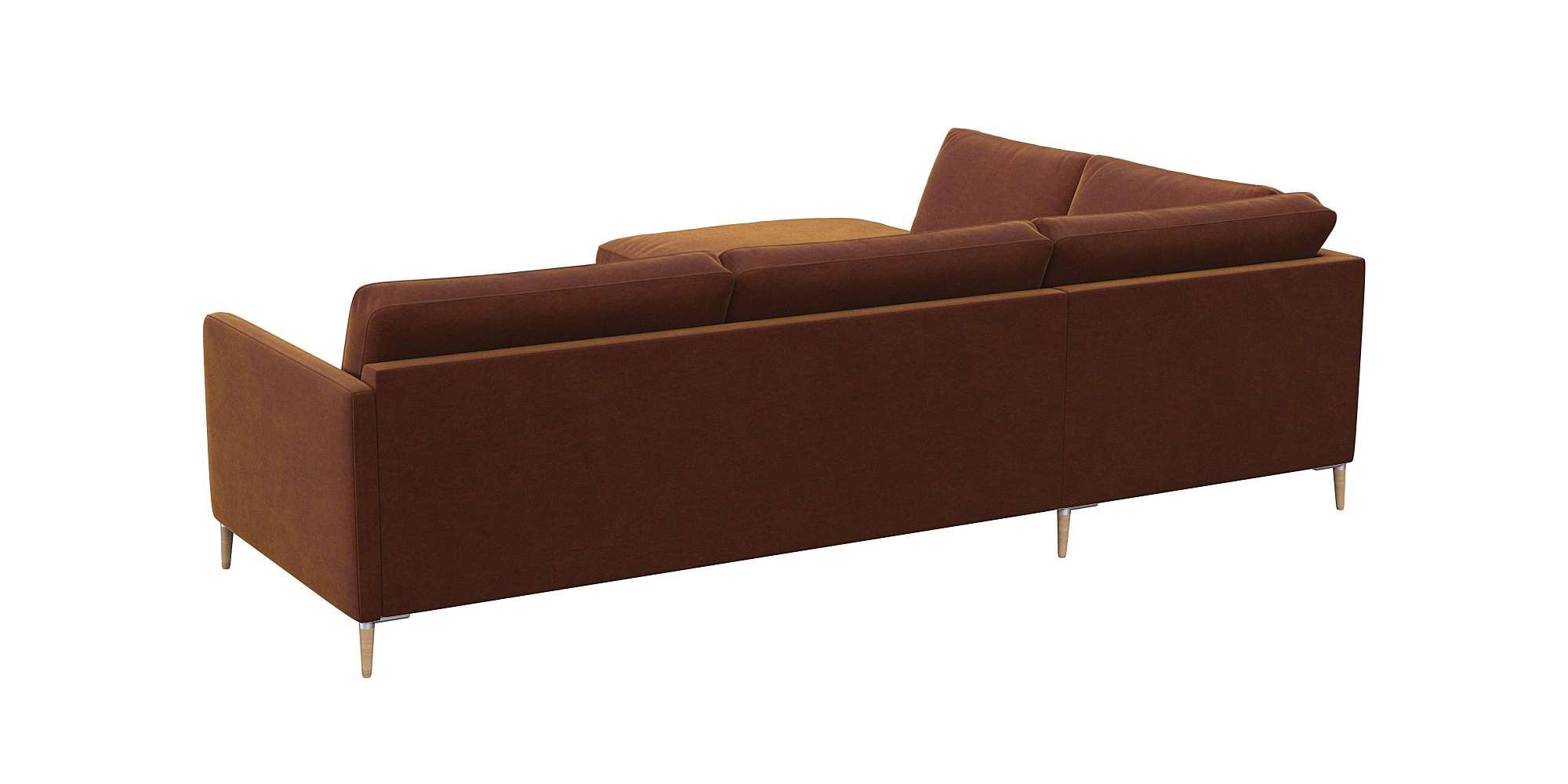 FLEXLUX Ecksofa »Fiore, L-Form«, schmale Armlehnen, Kaltschaum, Füße Alu+ Eiche