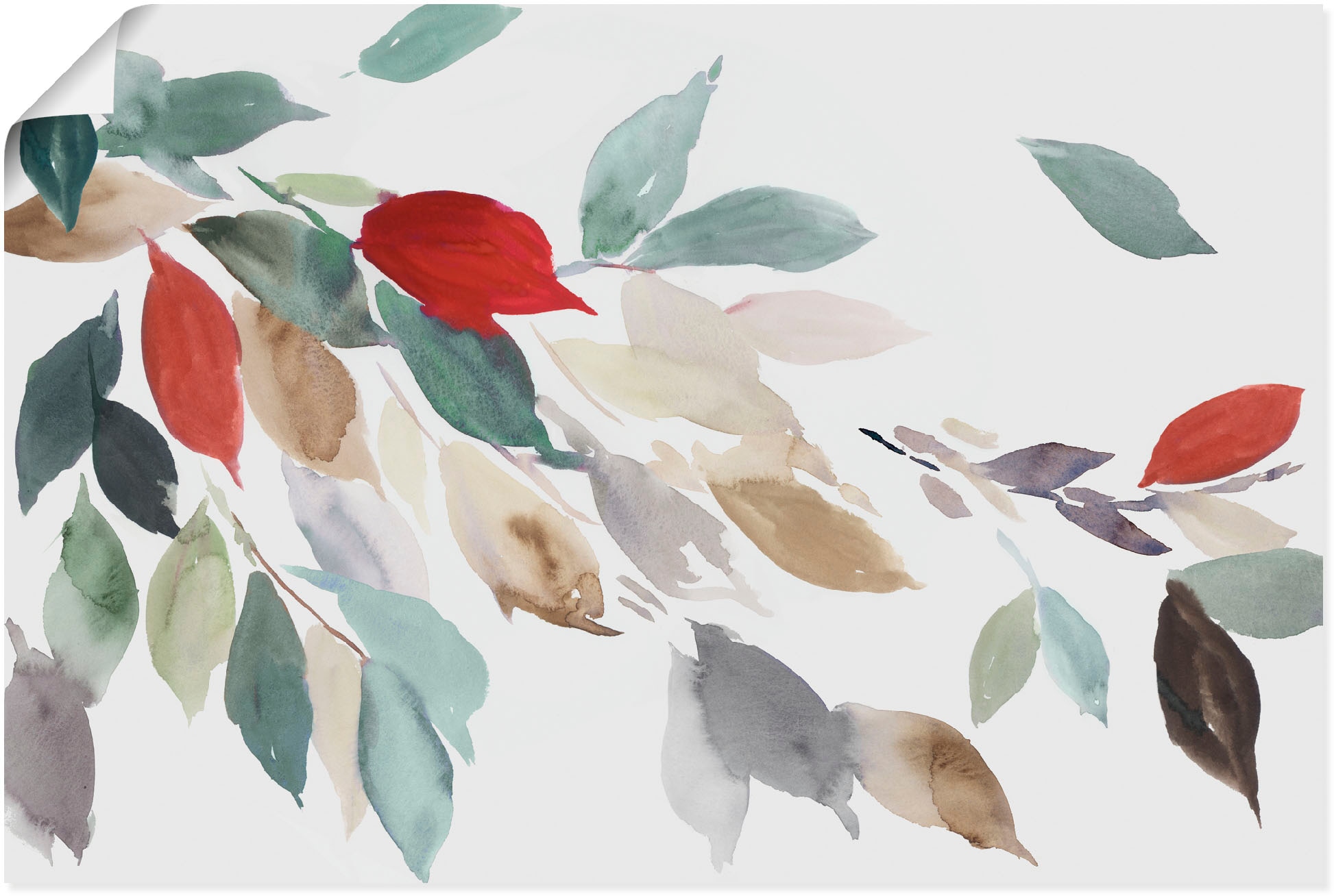 Artland Wandbild »Herbstfarbene Blätter III«, Blätterbilder, (1 St.), als L günstig online kaufen