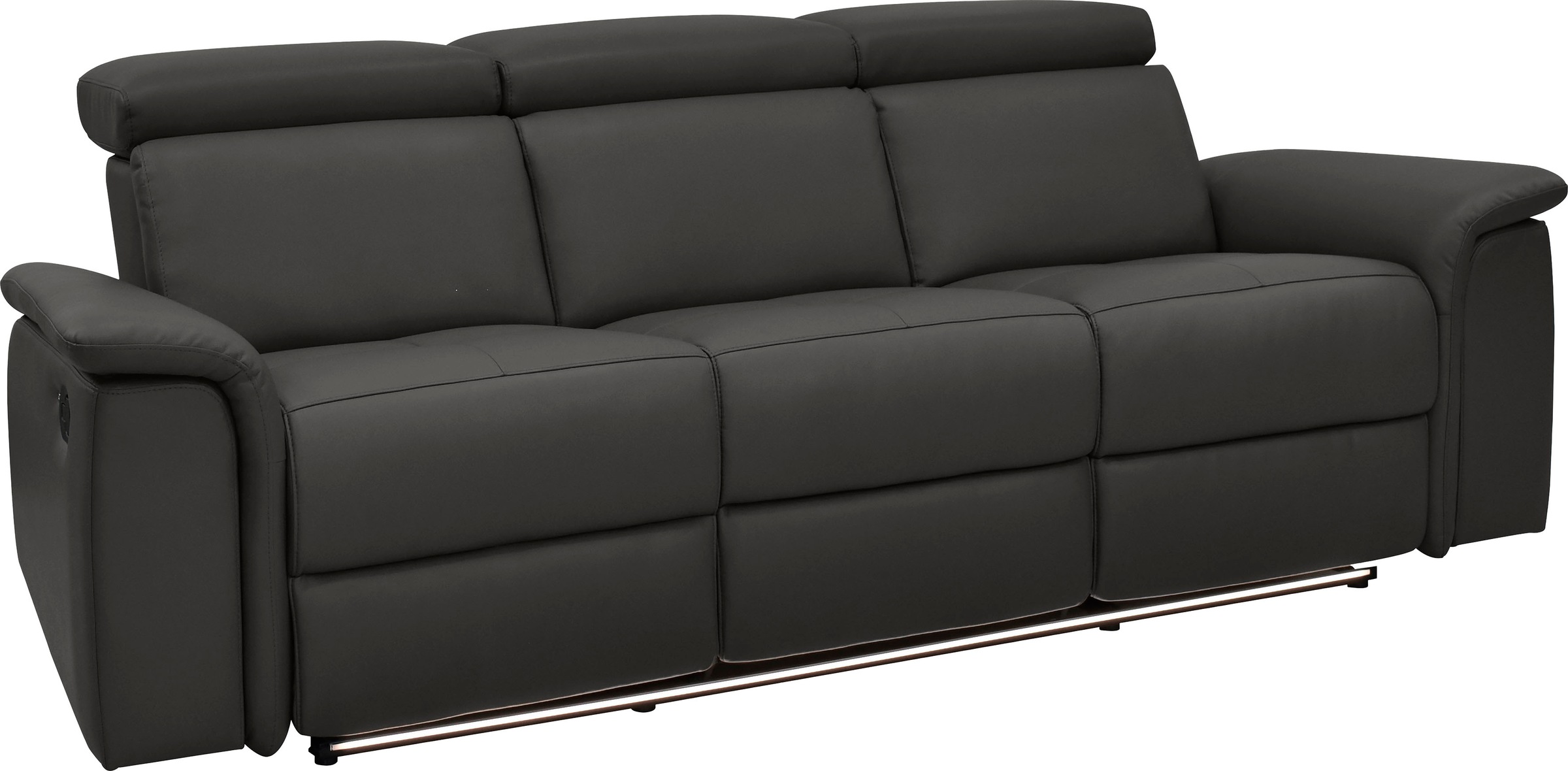 PLACES OF STYLE 3-Sitzer »Pareli 229cm, manuelle u. elektr. Relaxfunktion in 2 Sitzen« USB, KT-Verstellung, LED Beleuchtung, in Echtleder, Kunstleder, Web