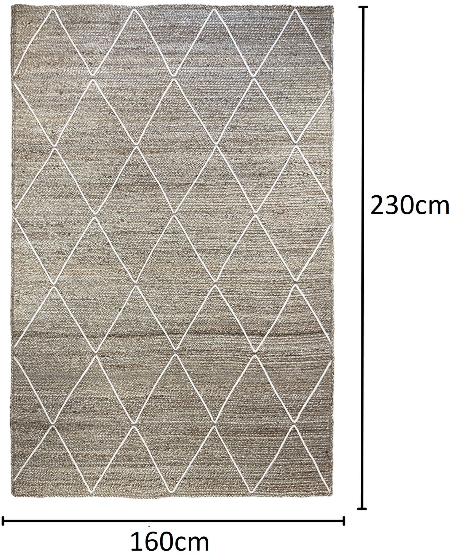 Myflair Möbel & Accessoires Teppich »Juna Essence«, rechteckig, 10 mm Höhe, Juteteppich, handgeflochten, meliert, Rauten Muster, auch als Läufer