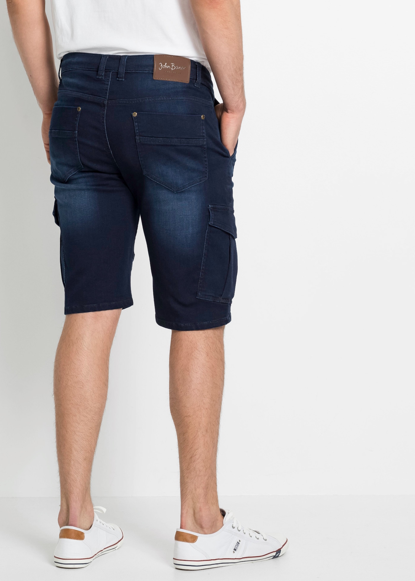 bonprix Bermudas  aus Baumwolle und Polyester, mit Used-Effekt, regular fit