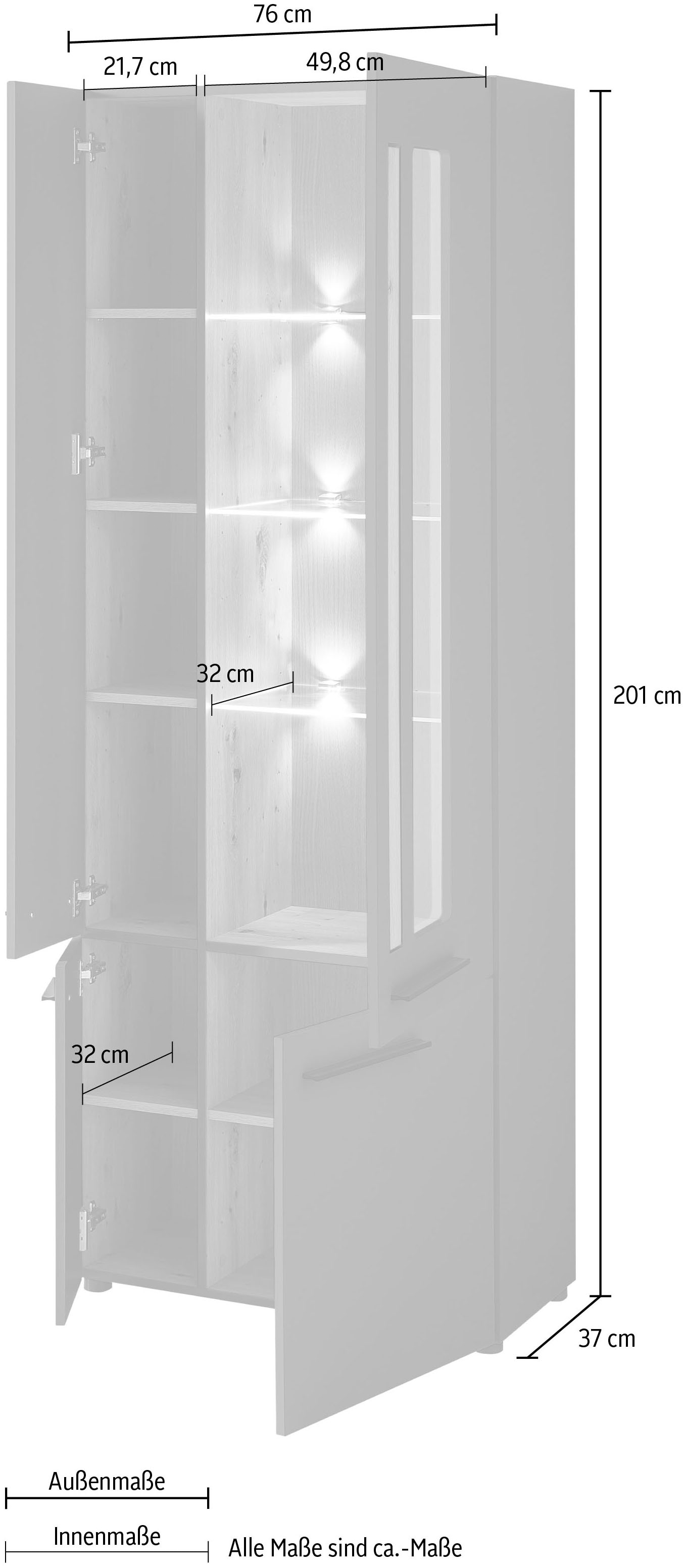 Innostyle Standvitrine Two«, inkl. mit »Loft online Beleuchtung Soft-Close-Funktion, bestellen