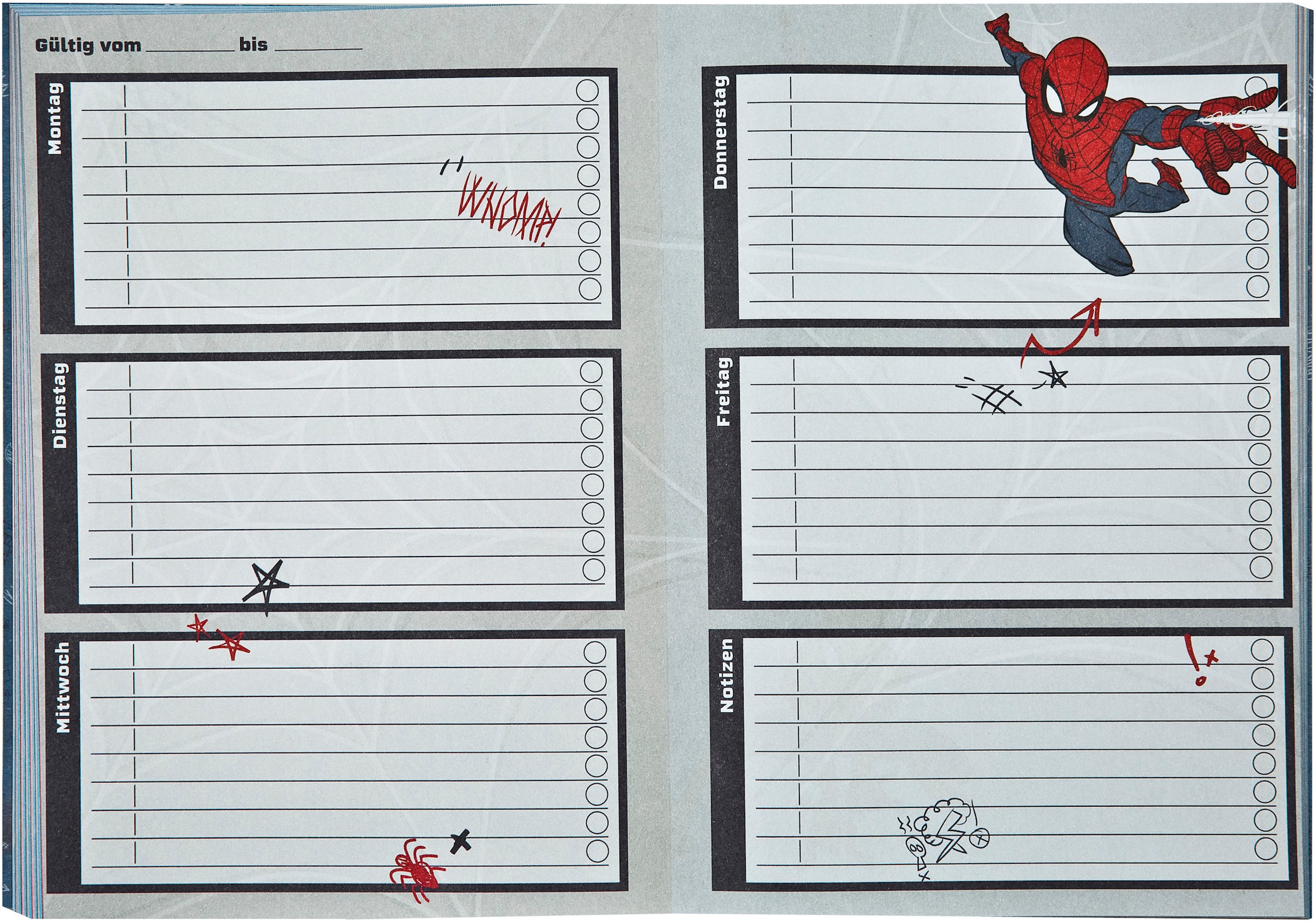 Scooli Buch »Spiderman«, (Set, 3 St.), bestehend aus Freundebuch, Heftbox und Aufgabenheft