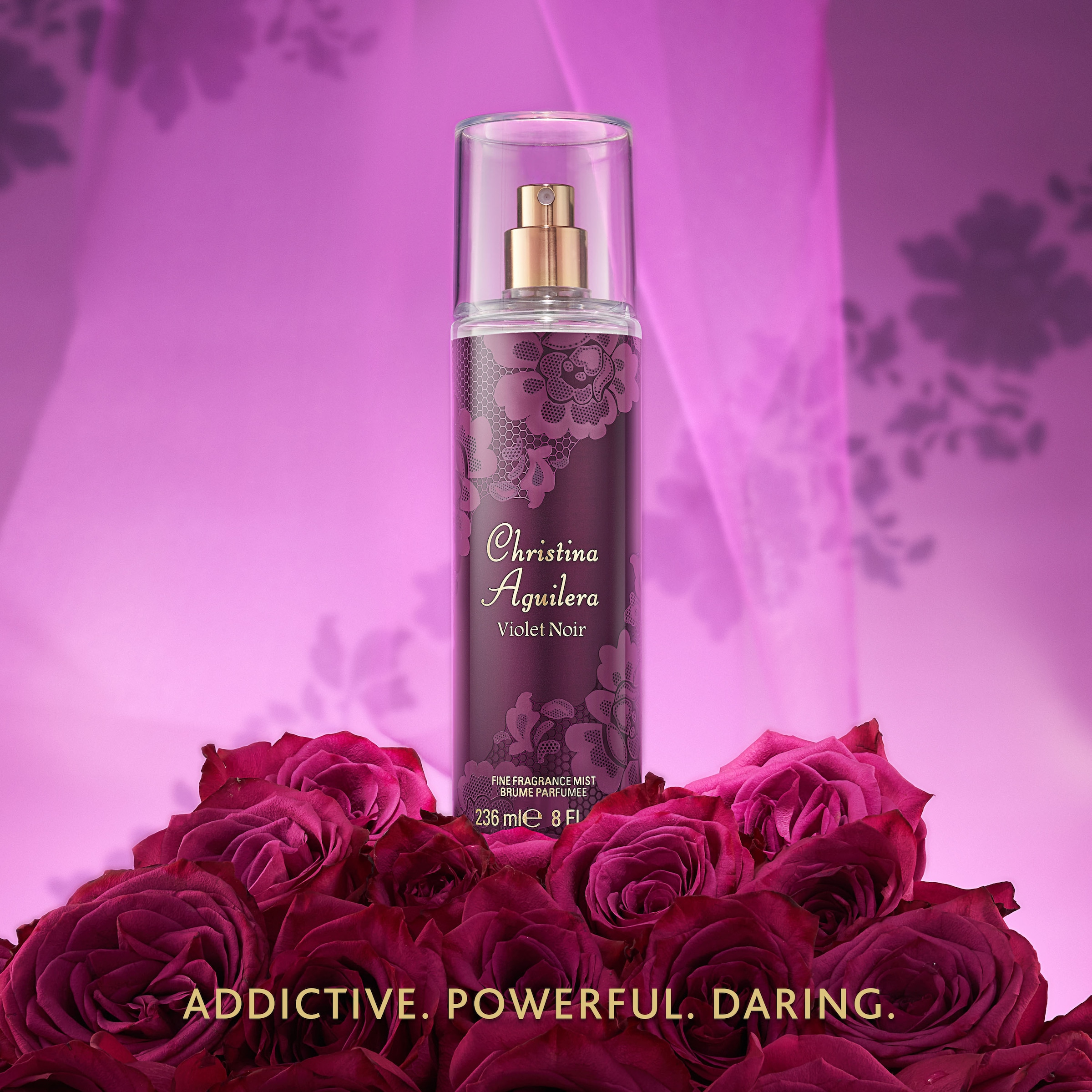 Christina Aguilera Körperspray »VIOLET NOIR FINE FRAGRANCE MIST« blumig-fruchtige Duftnote, Fine Fragrance Mist