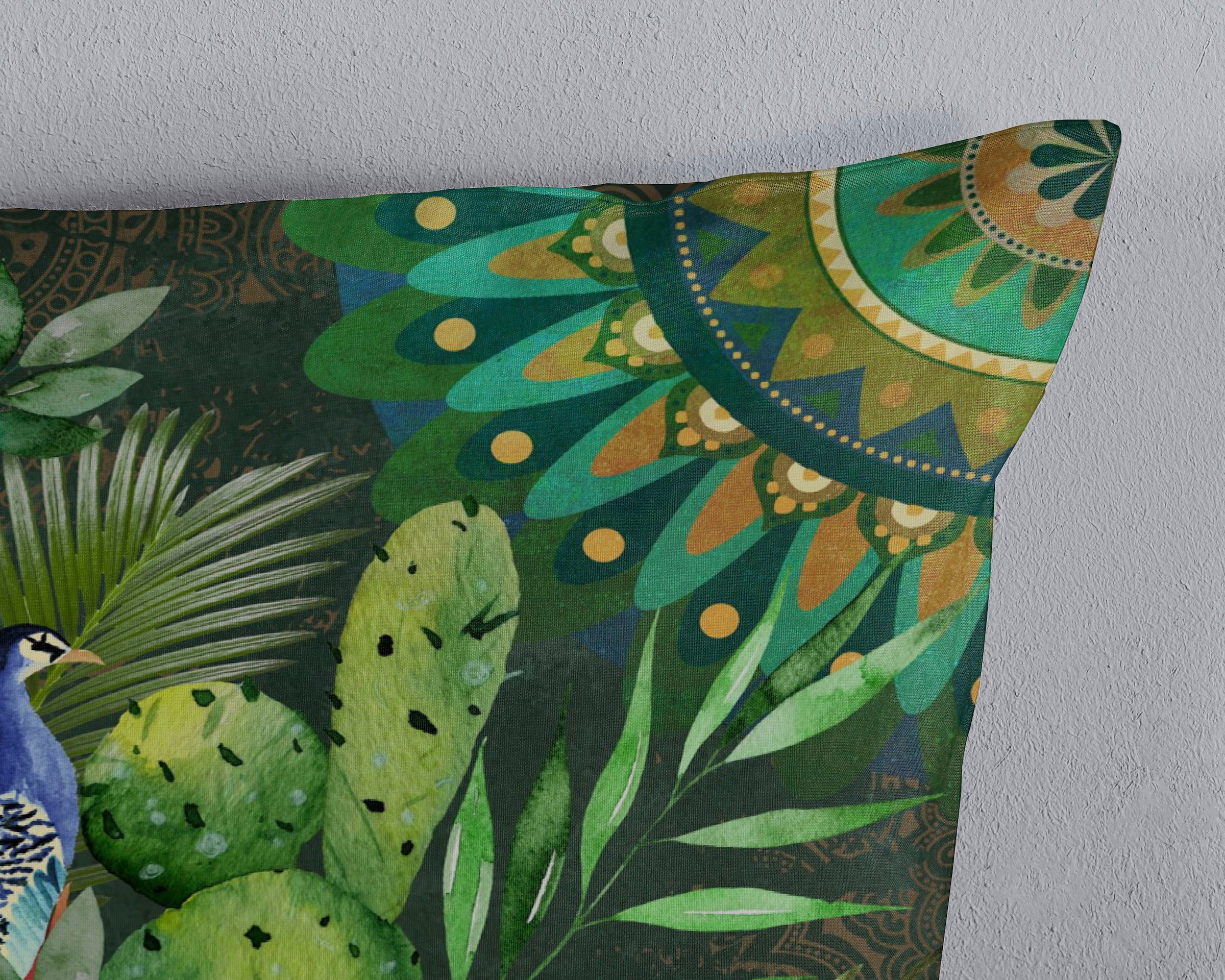 hip Wendebettwäsche »Botalia«, Mako-Satin, 135x200, Reißverschluss, Wendeoptik, Mandala, Dunkel Grün