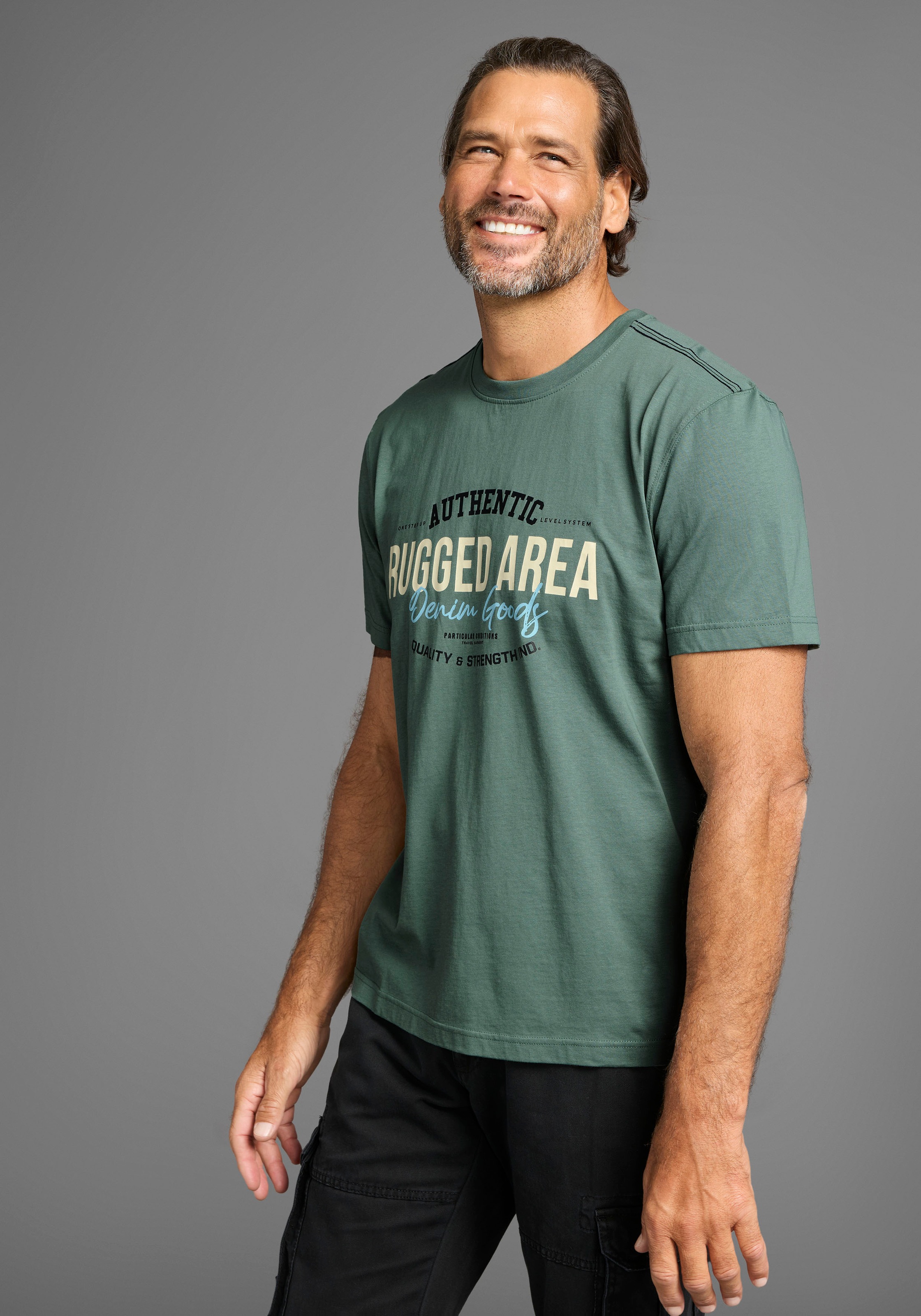 Man's World T-Shirt, Kurzarm, Regular Fit, mit Print, Rundhalsausschnitt