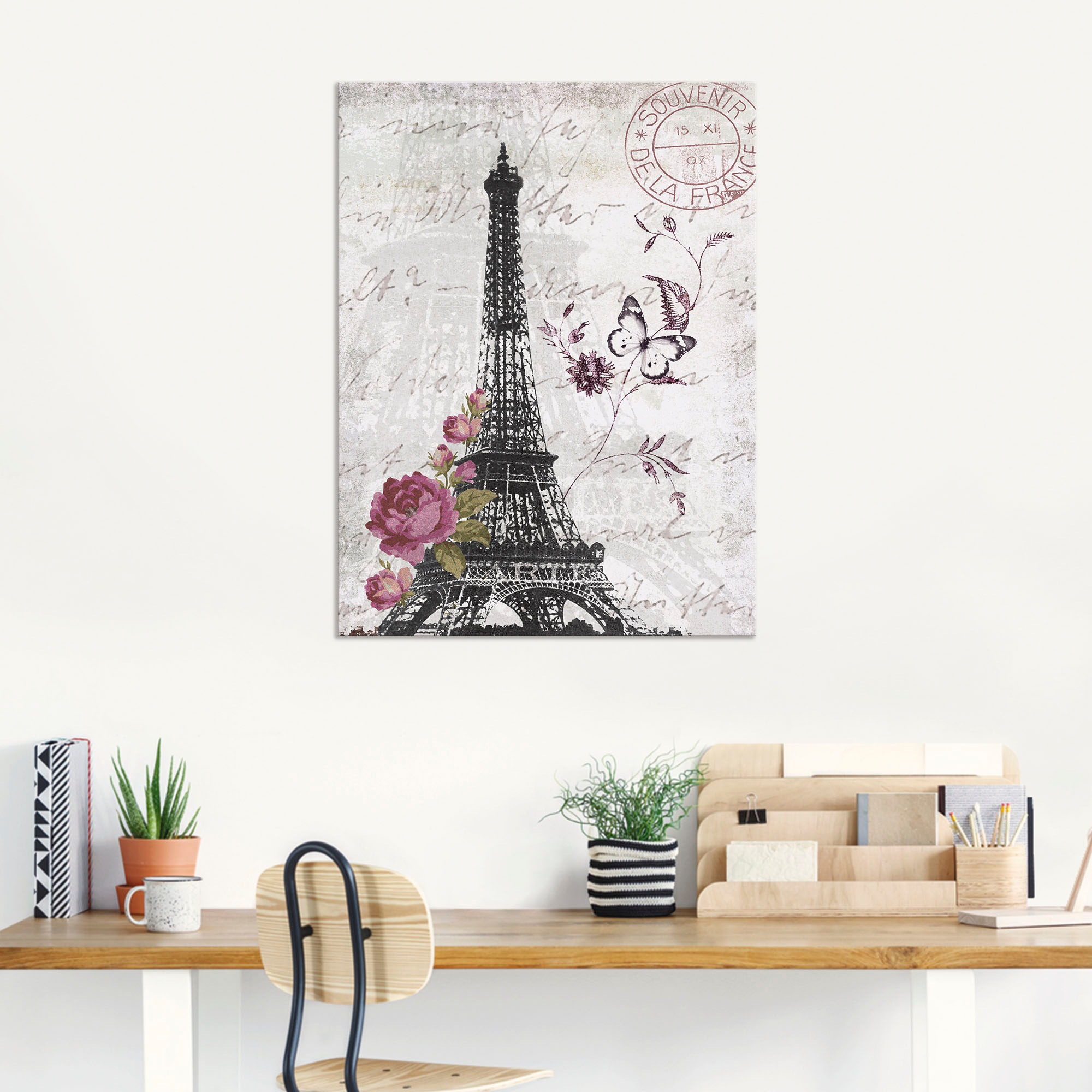 Artland Wandbild »Eiffelturm Grafik«, Bilder von Europa, (1 St.), als Alubild, Outdoorbild, Leinwandbild, Poster, Wandaufkleber