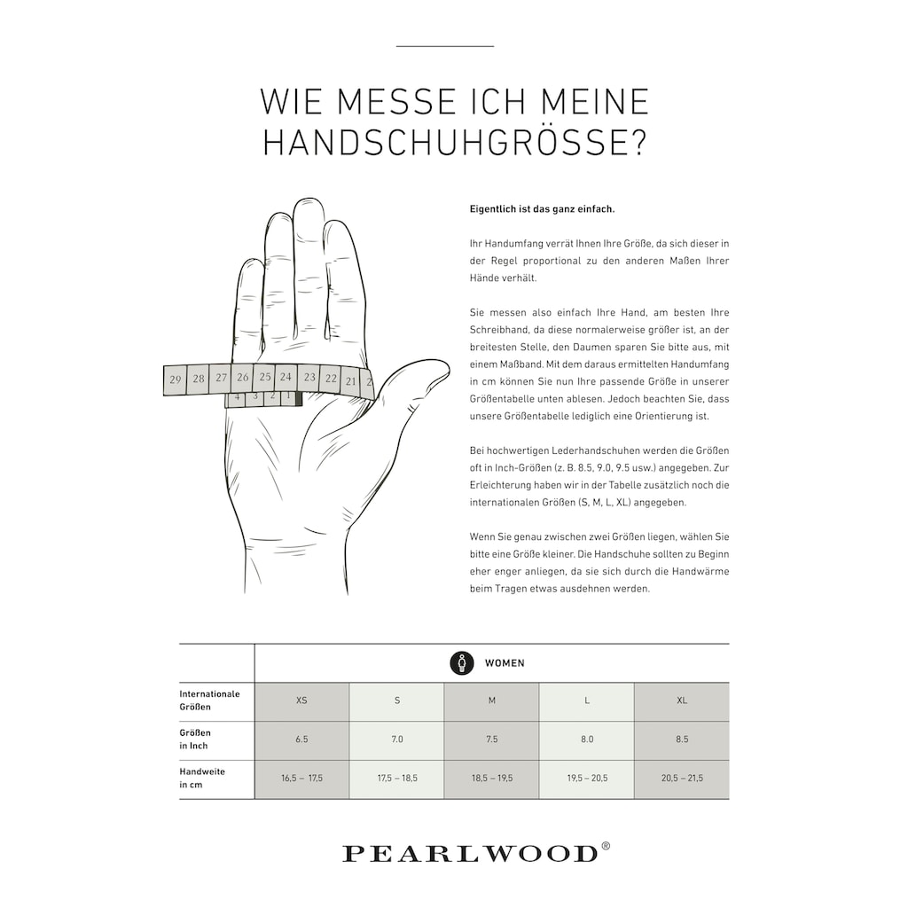 PEARLWOOD Lederhandschuhe »Daisy«