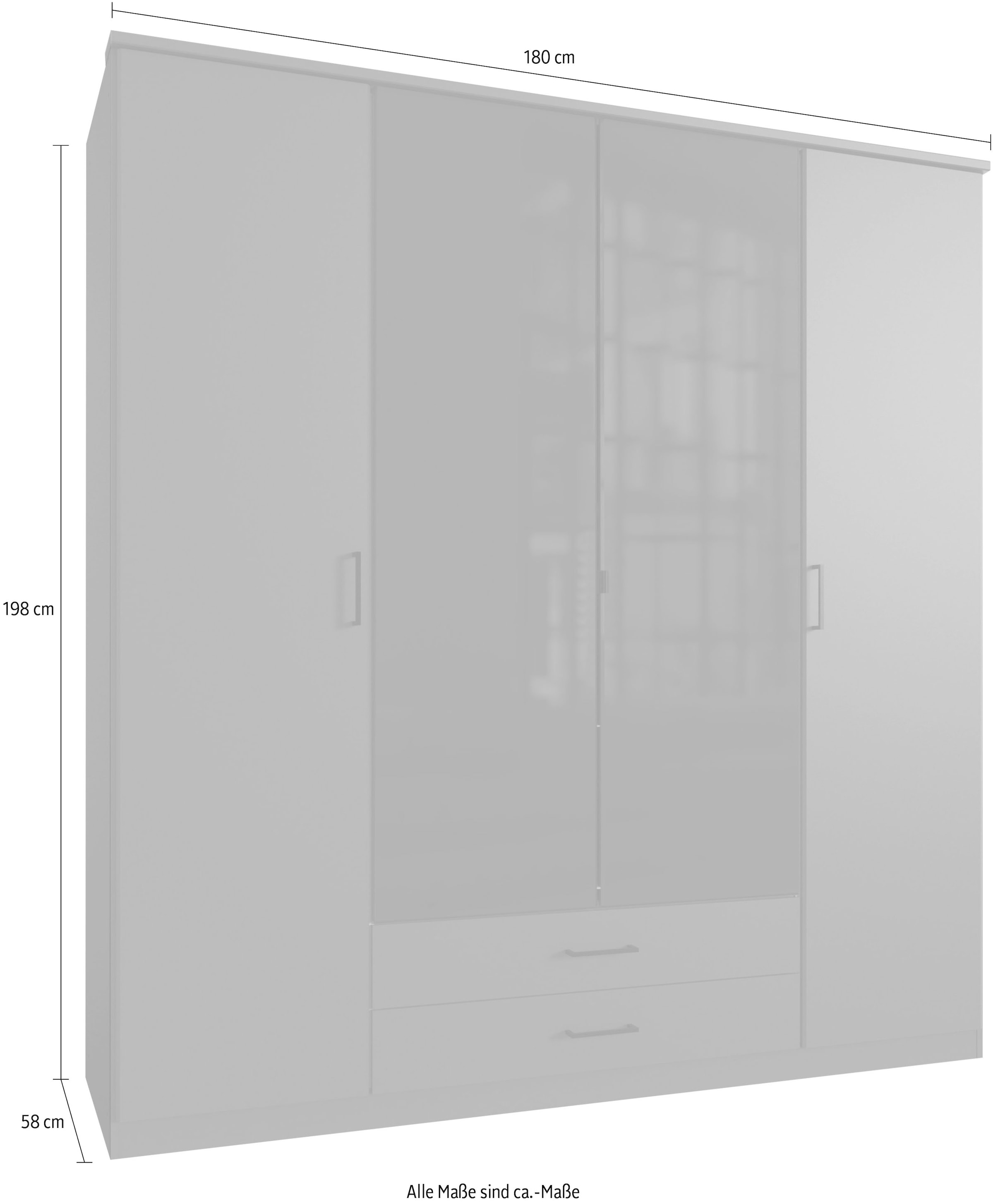Wimex Drehtürenschrank »Soest«, mit Farbglas-Tür, wahlweise 135 oder 180cm breit