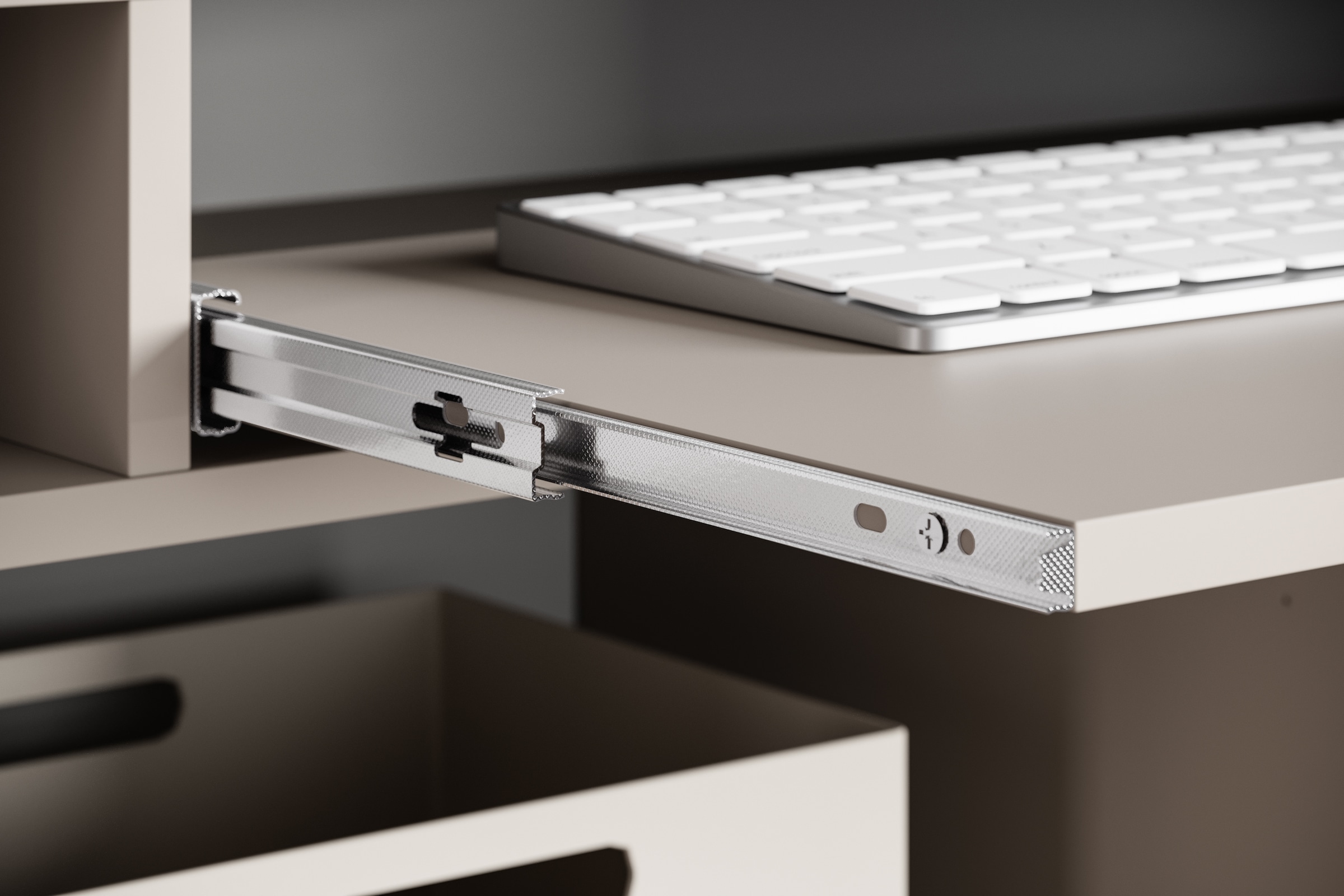 INOSIGN PC-Schrank »Kenia, Sekretär, Home Office«, (1 St.), Mit Push-to-open, Tastaturauszug und praktischem Stauraum