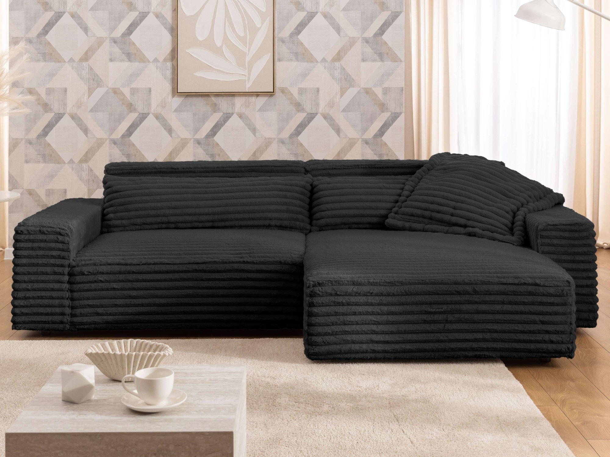 OTTO home Ecksofa »KINLEE Design-Sofa mit Recamiere rechts/links, Maße B/T/ günstig online kaufen