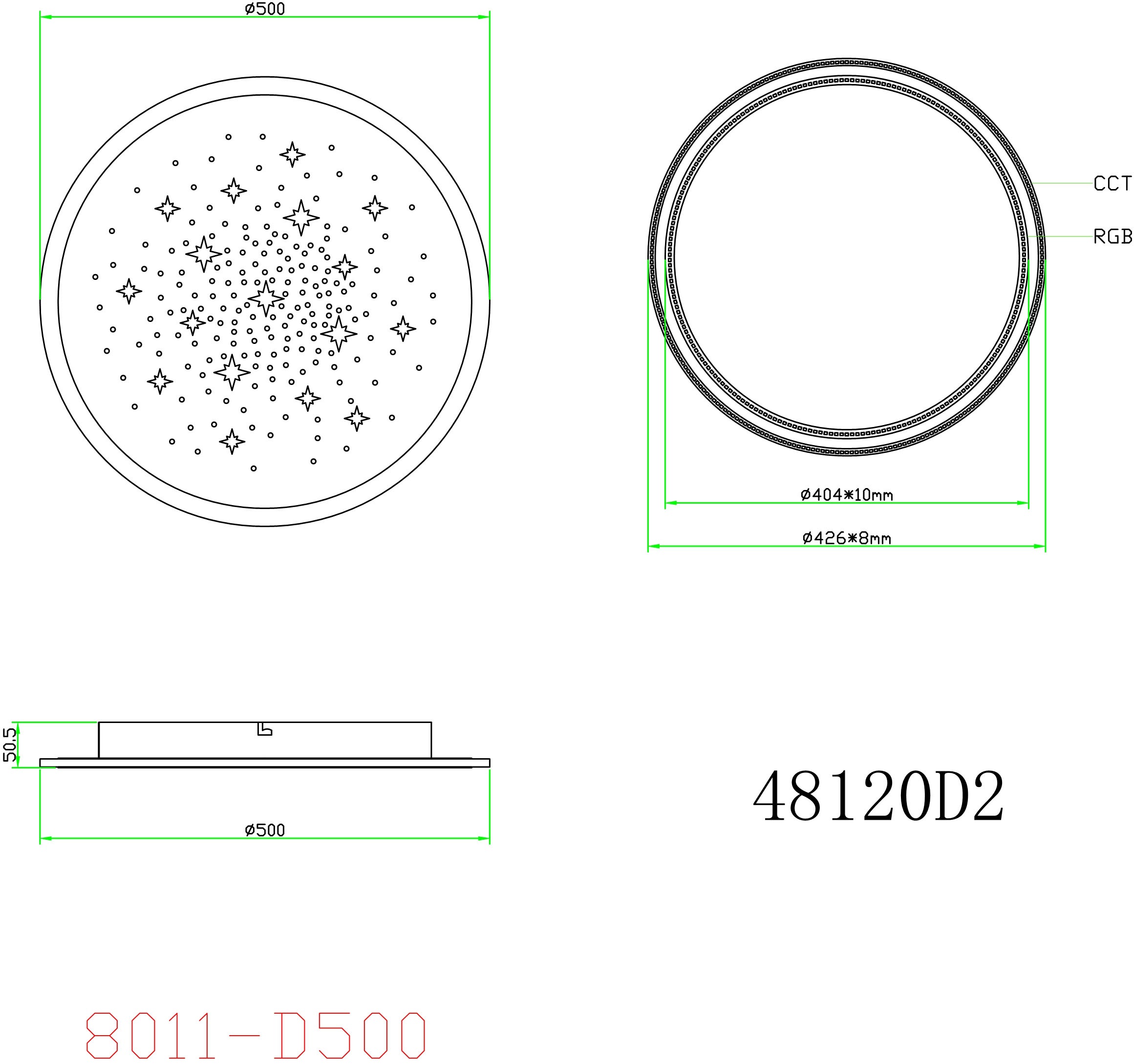 GLOBO LIGHTING LED Deckenleuchte »MURPHY« LED-Modul 1 Stk. Deckenlampe/rund/Wohnzimmer/Schlafzimmer/elegant