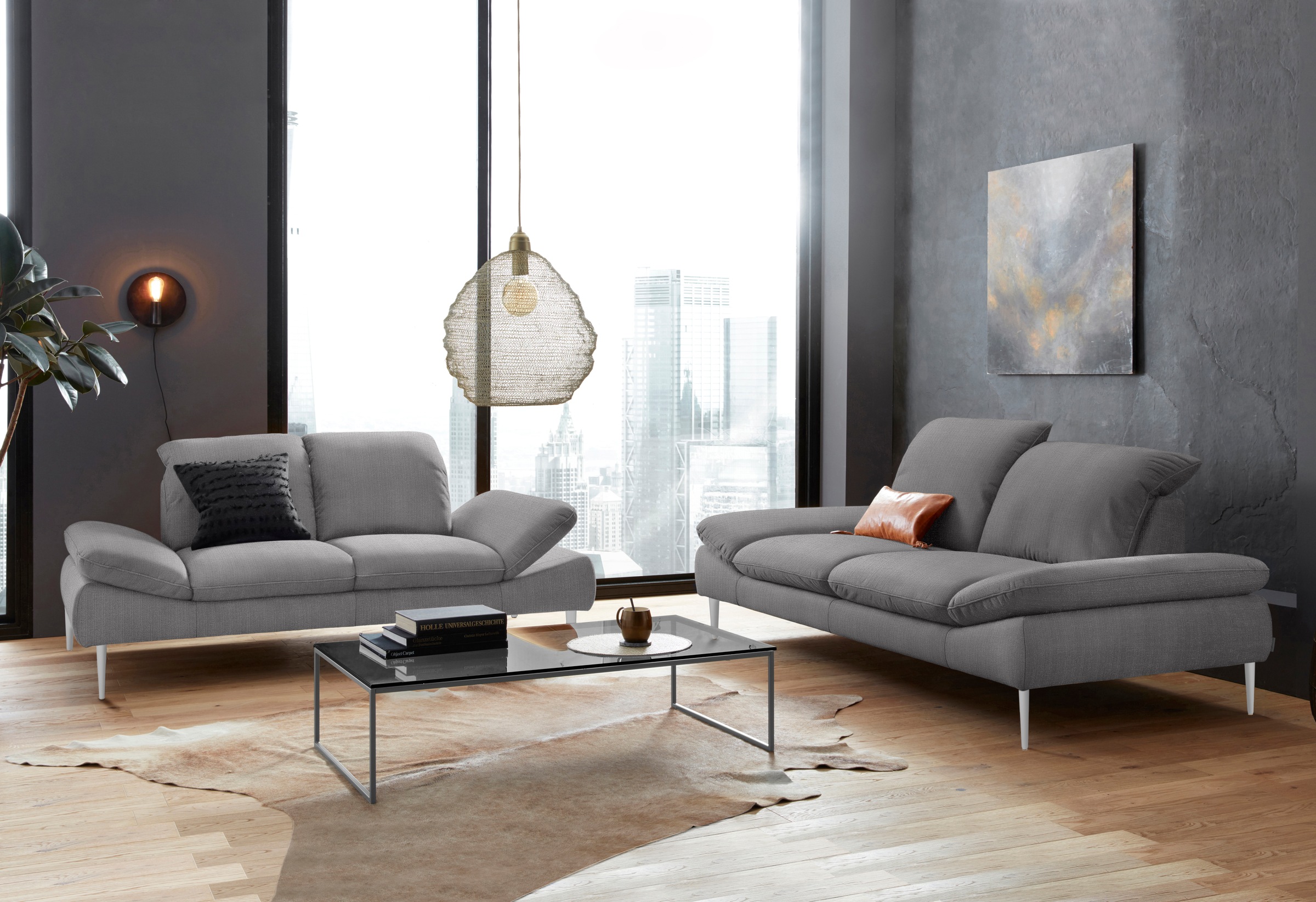 W.SCHILLIG 2,5-Sitzer »enjoy&MORE«, mit Sitztiefenverstellung, Füße Chrom glänzend, Breite 232 cm