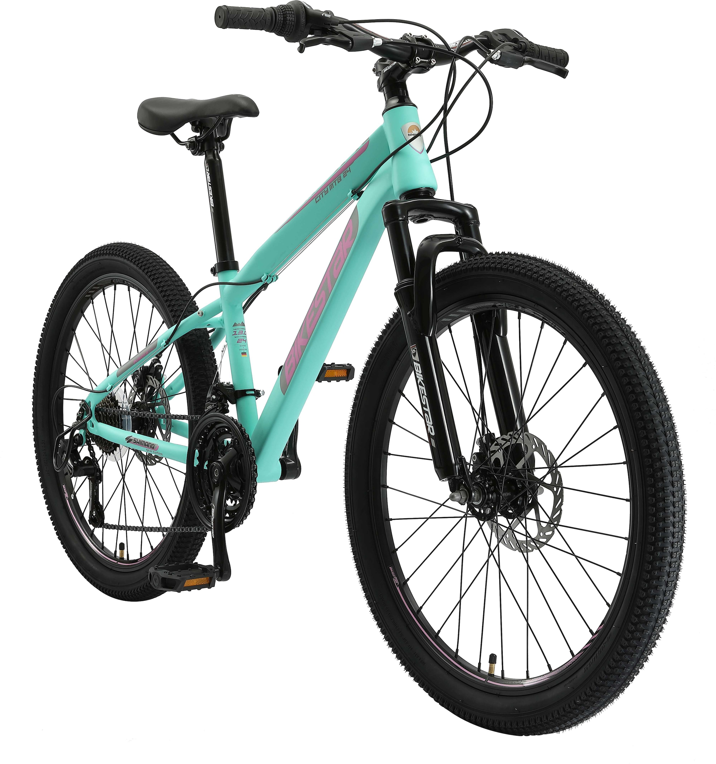 Bikestar Jugendfahrrad, 21 Gang, Shimano, RD-TY21 Schaltwerk, Kettenschaltung