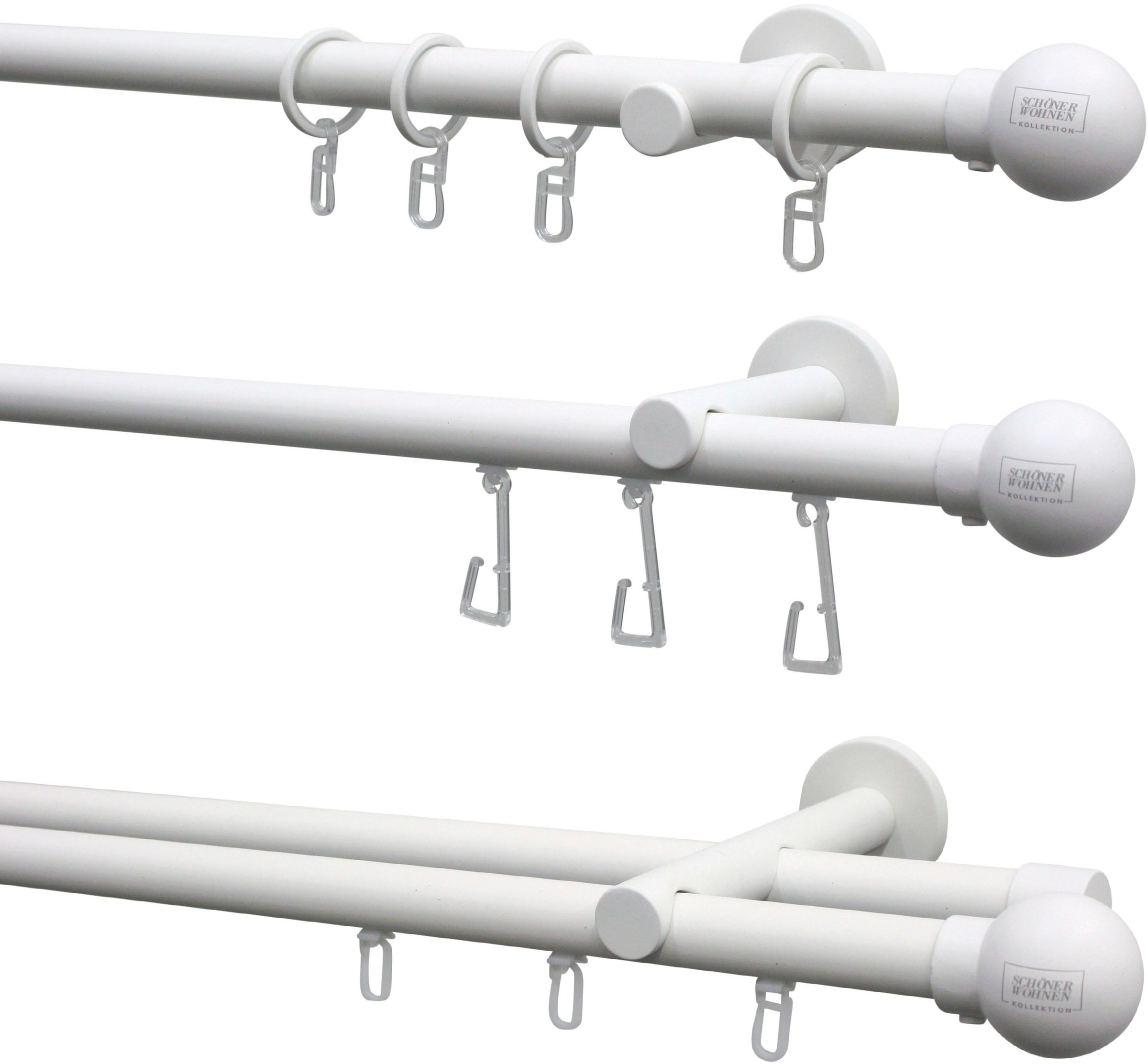 SCHÖNER WOHNEN-Kollektion Gardinenstangen-Endstück »Kugel für Ø 20 mm«, (2 St.), Serie Einzelprogramm Leon Ø 20 mm