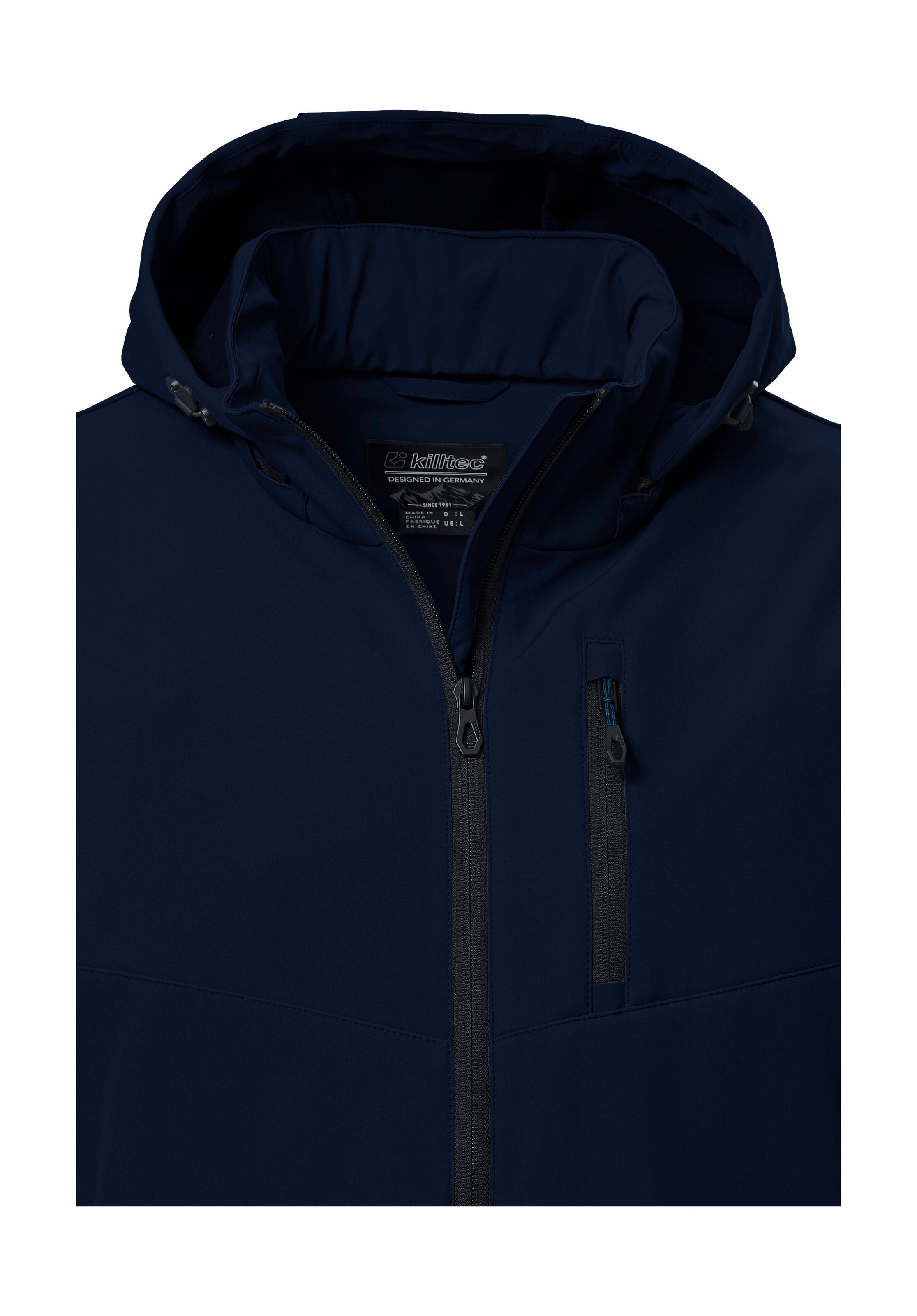 Killtec Softshelljacke »KOW 92 MN SFTSHLL JCKT«, Wasser- und windabweisend, atmungsaktiv, abnehmbare Kapuze