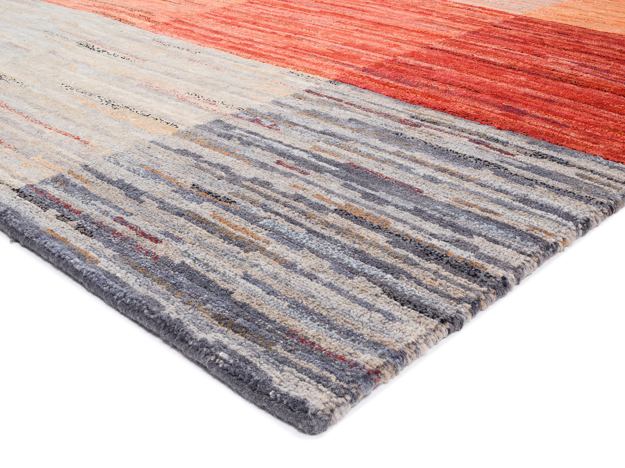 OCI DIE TEPPICHMARKE Teppich »HIMALI LINEA« rechteckig 13 mm Höhe handgeknüpfter  echter original Nepal Wollteppich Naturfaser Kurzflor