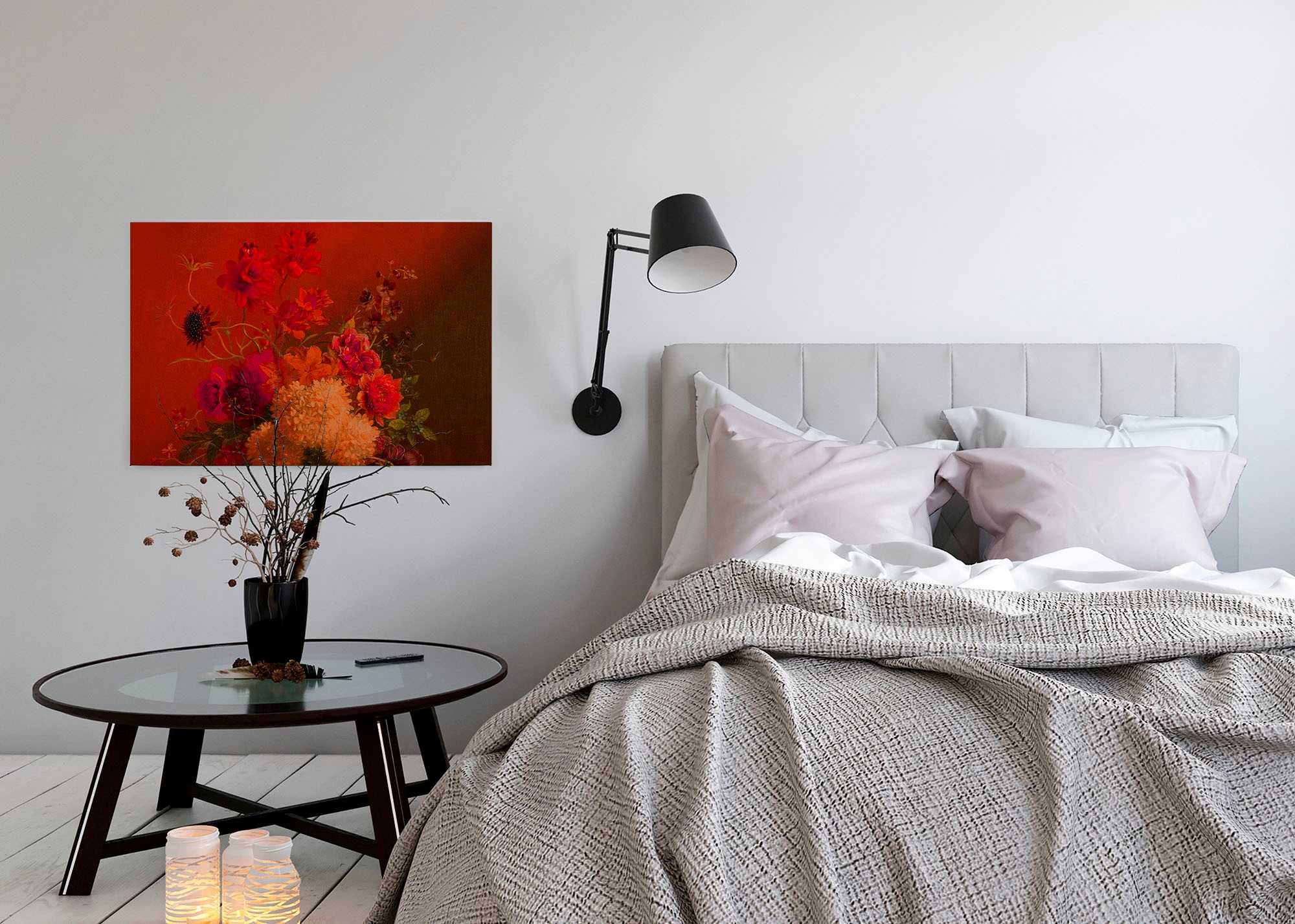 A.S. Création Leinwandbild »bouquet vibrant«, Kunst-Blumen-Kinder, (1 St.), Keilrahmen Bild Blumen-Strauß Floral Leinwand-Bild Wohnzimmer modern