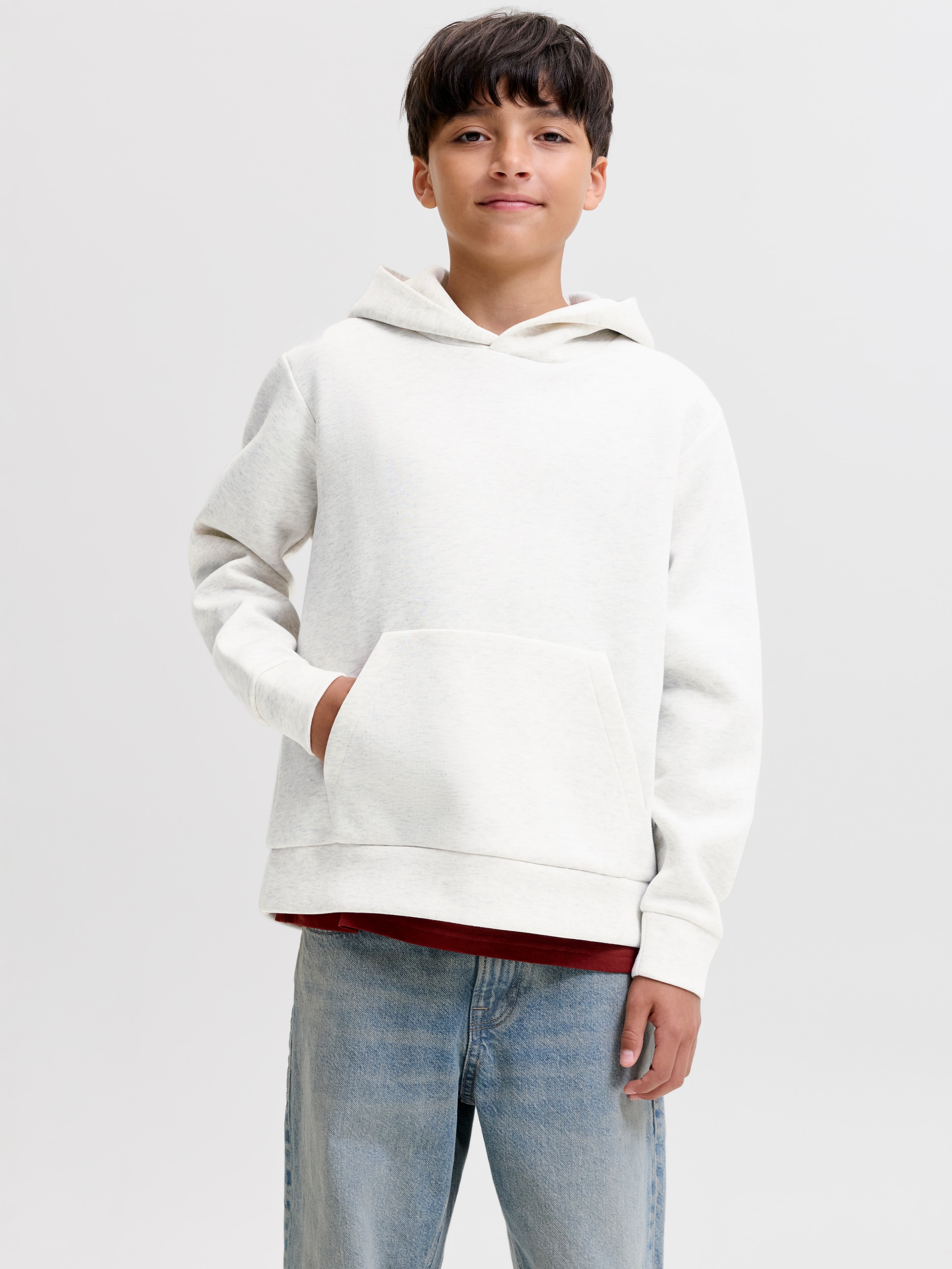 Jack & Jones Junior Kapuzensweatshirt »JJEBARRON SWEAT HOOD NOOS JNR«, Materialmix, locker geschnitten
