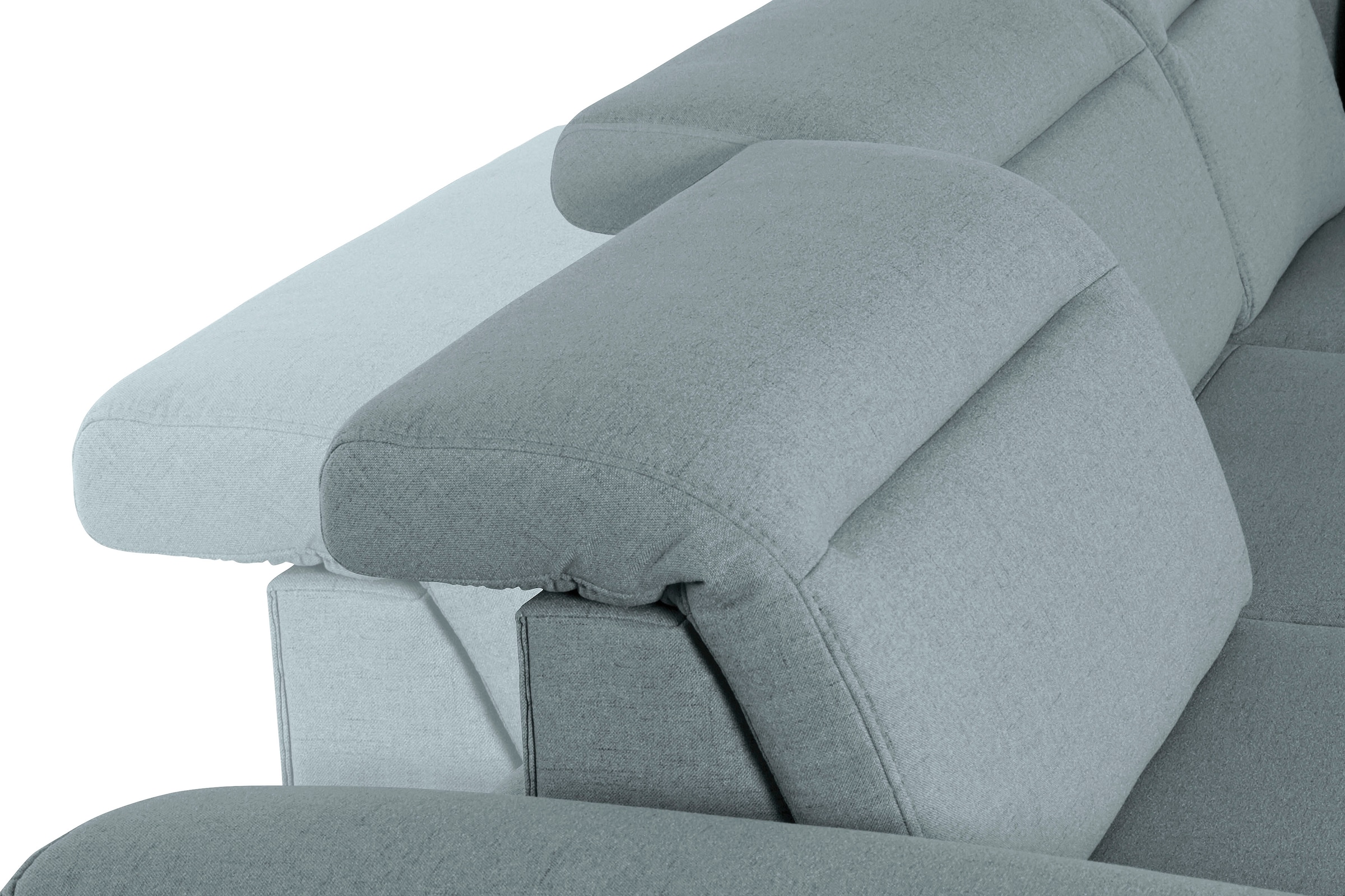 sit&more Ecksofa »Percy L-Form«, 15 cm Fußhöhe, Sitztiefenverstellung, wahlweise in 2 Fußfarben