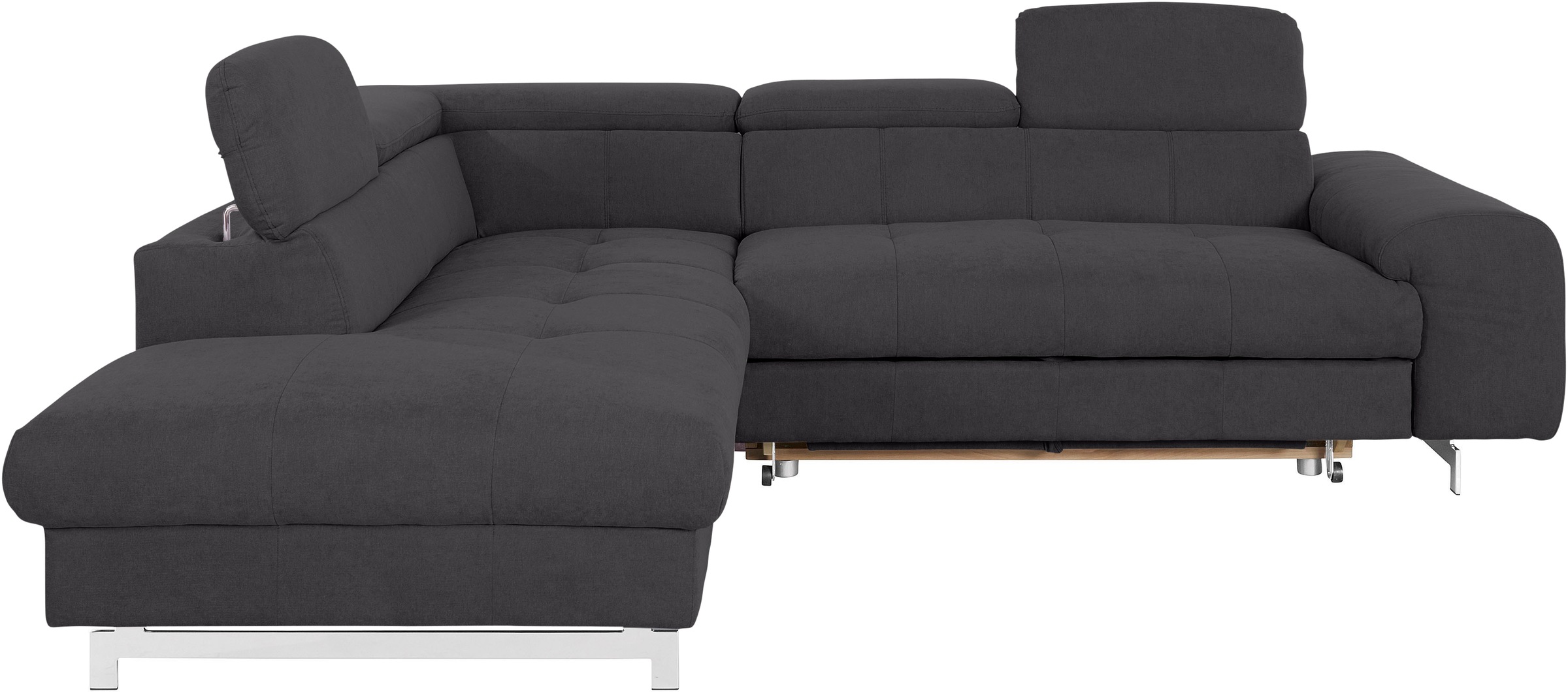 COTTA Ecksofa »Chef L-Form«, mit Kopfteilverstellung, edle Metallkufen, wahlweise mit Bettfunktion