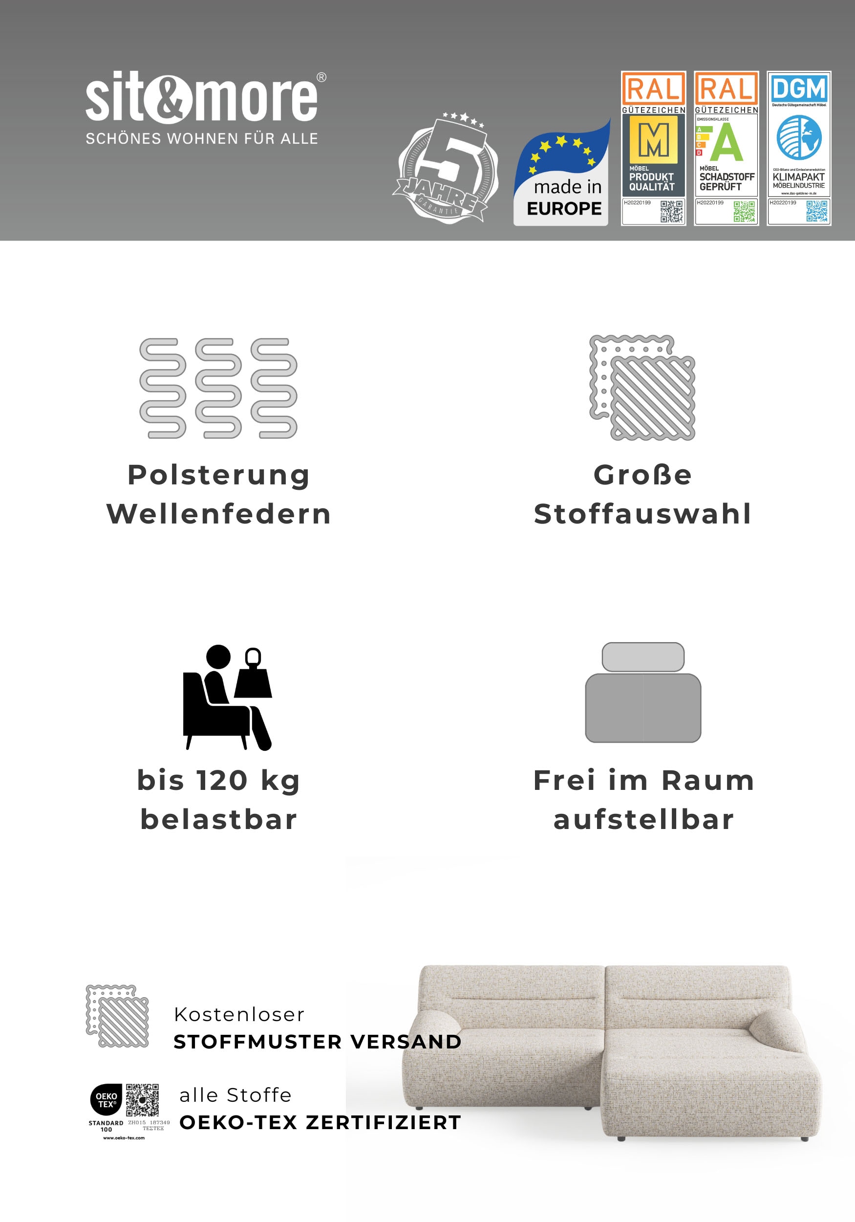 sit&more Polsterhocker »Scrabble« Modernes Design in verschiedenen Stoffarten