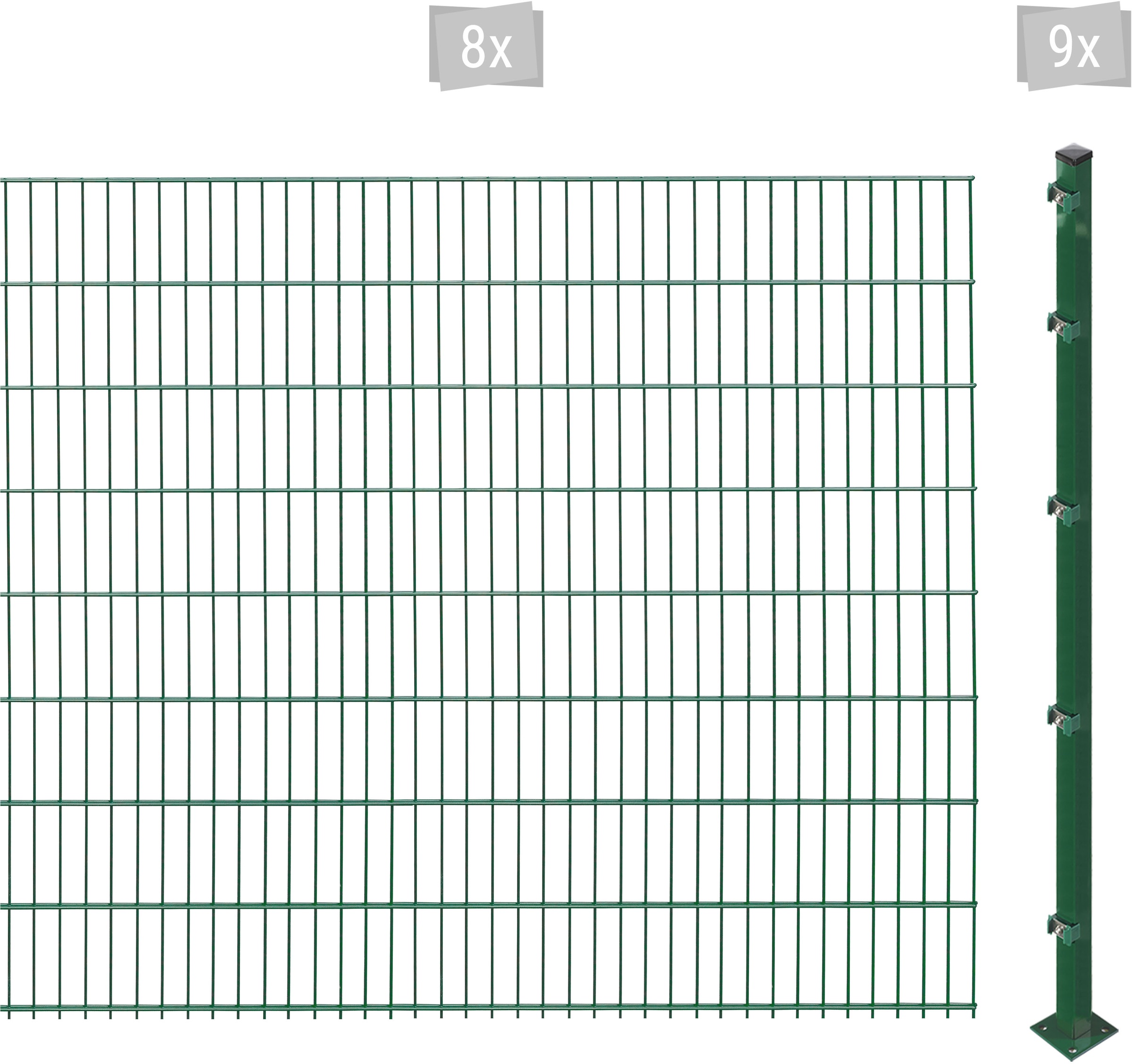 Arvotec Doppelstabmattenzaun »ESSENTIAL 163 zum Aufschrauben«, Zaunhöhe 163 cm, Zaunlänge 2 - 60 m