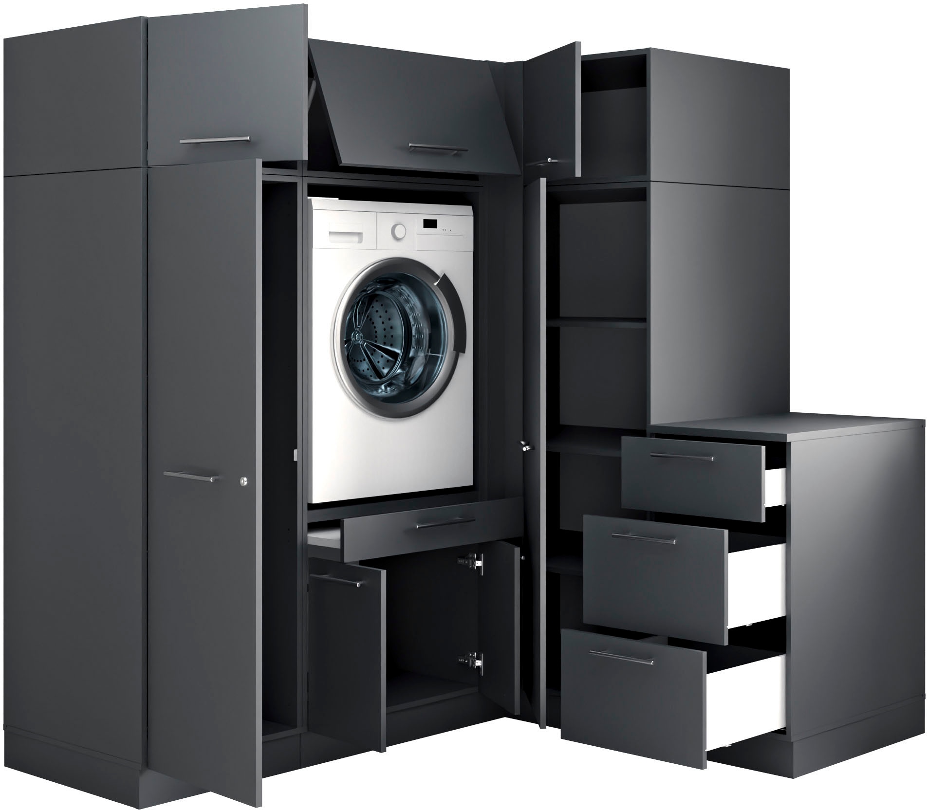 Laundreezy Mehrzweckschrank-Set »Laundreezy, 7-tlg. Mehrzweckschrank-Set B/H/T 186/200/68 cm« 7 Stk. tlg.