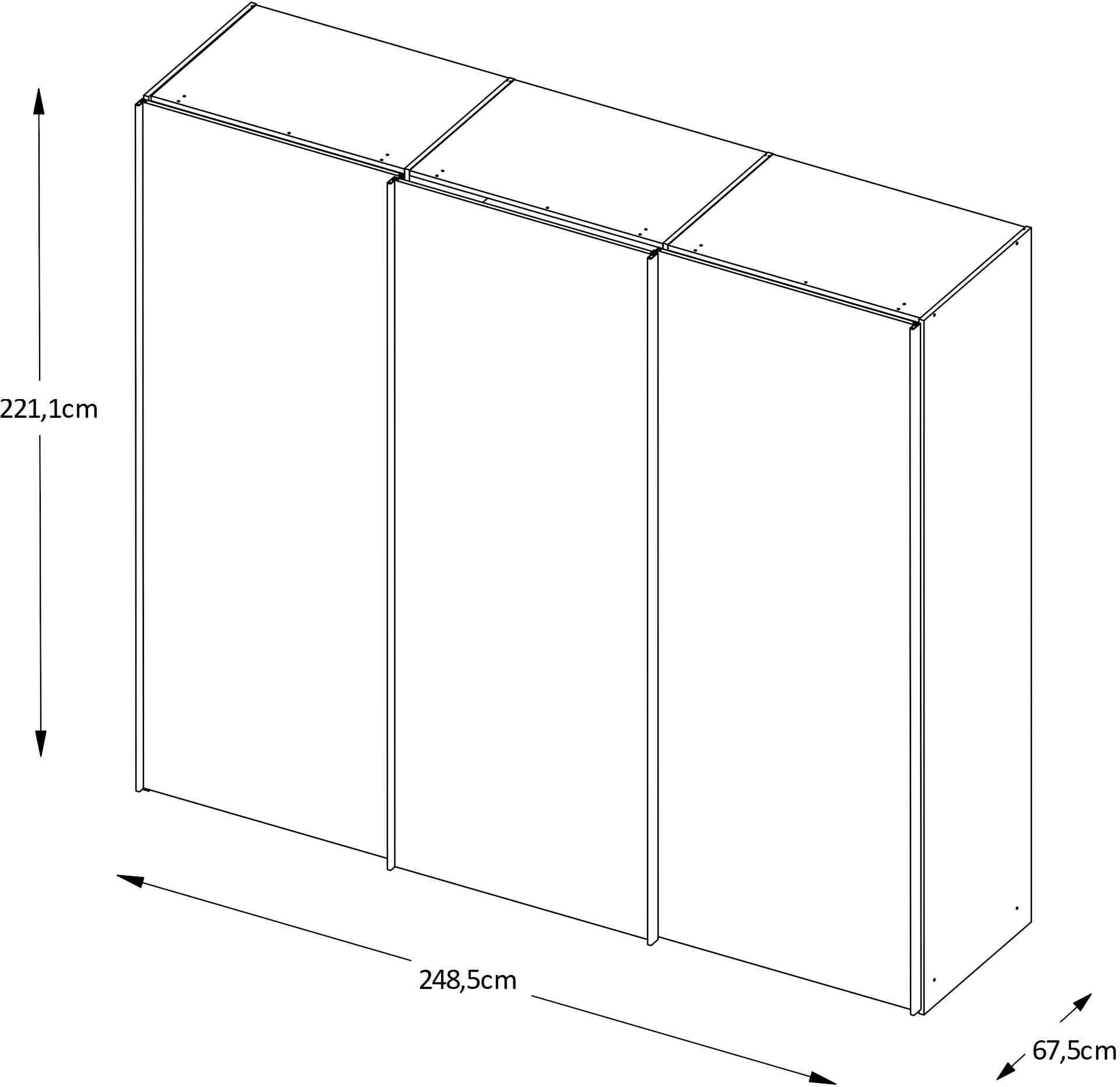STAUD Schwebetürenschrank »Includo Glas, Made in Germany«