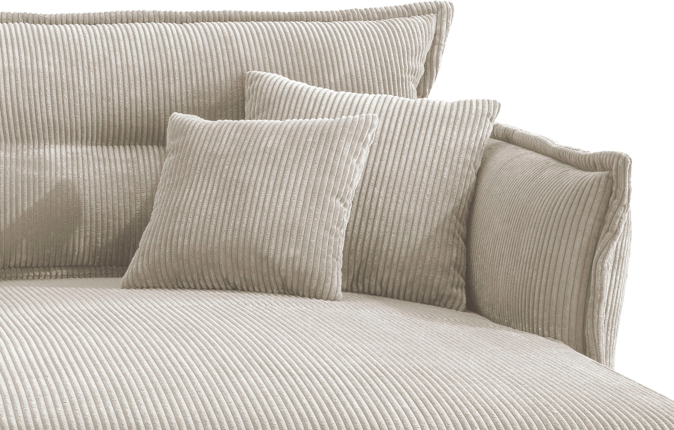 Home affaire Ecksofa »LAVA Breite 255 cm, modern und elegant, aktuelle Kissenoptik, L-Form« Armlehnen verstellbar