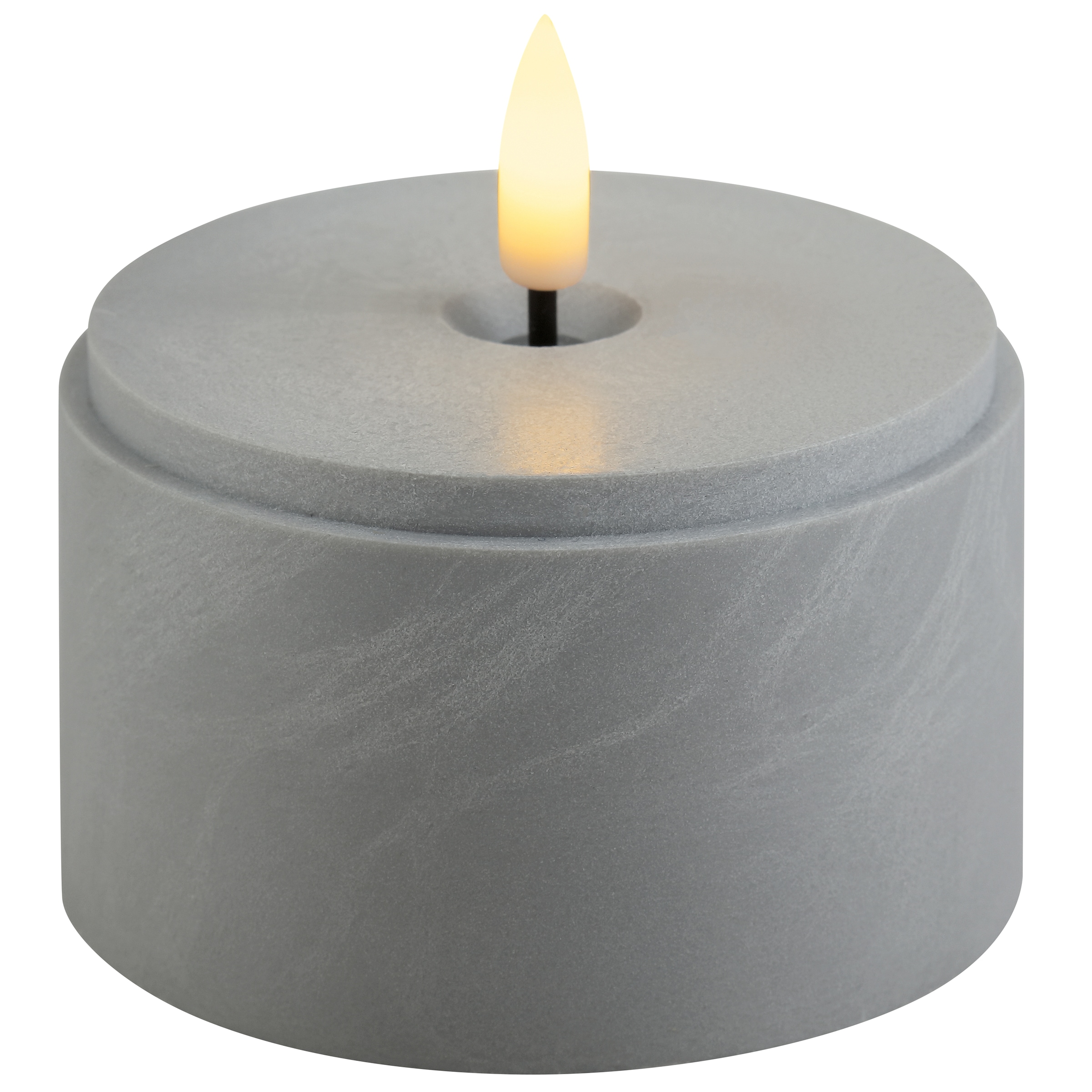 Brilliant LED Tischleuchte »Illusion« LED-Modul 2 Stk. LED-Kerzen Tischleuchten 2er-Set, 16x8 cm, Rauchglas, 2500 K, grau