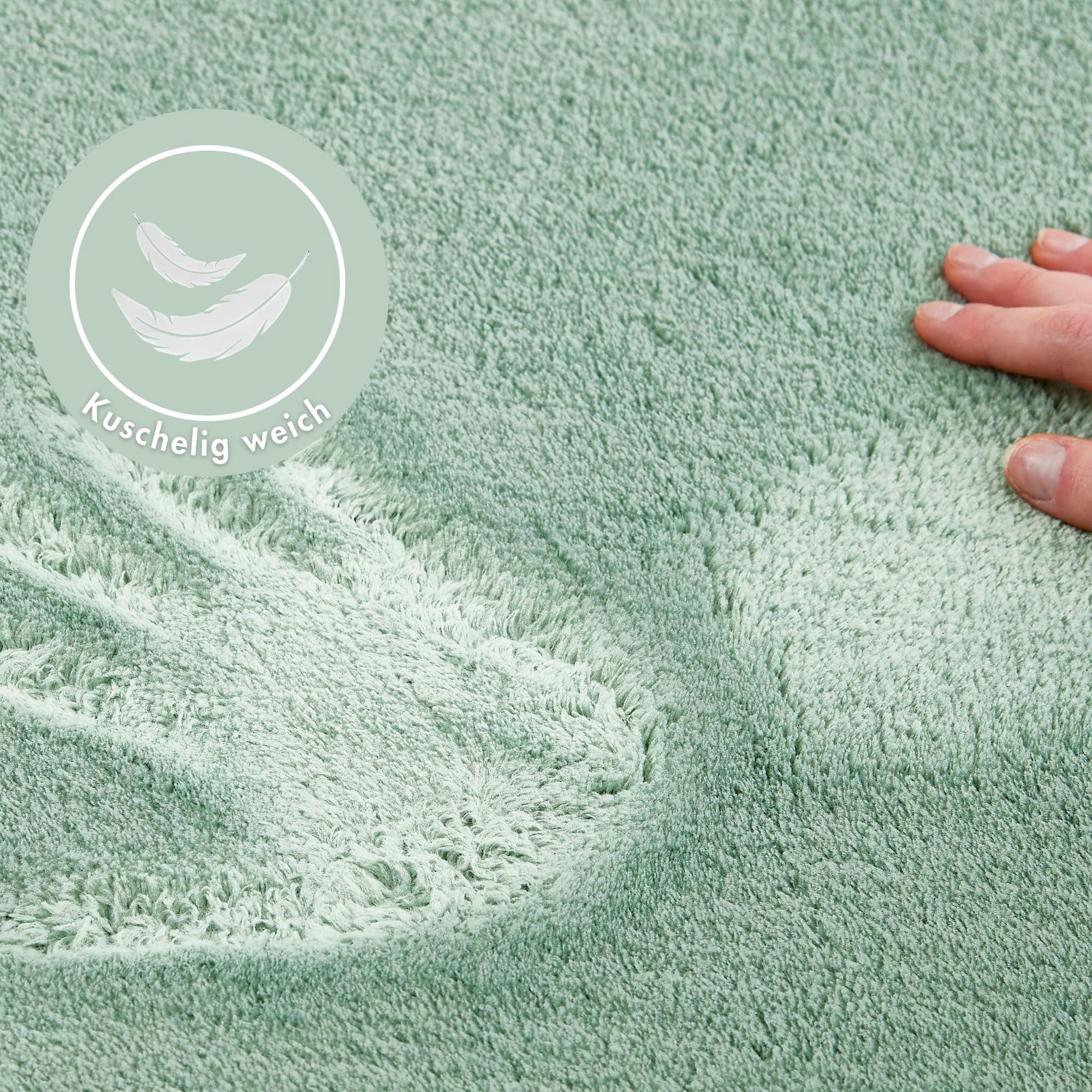 Andiamo Teppich »Arezzo«, rund, 16 mm Höhe, Uni Farben, weicher Flor, waschbar, ideal im Wohnzimmer & Schlafzimmer