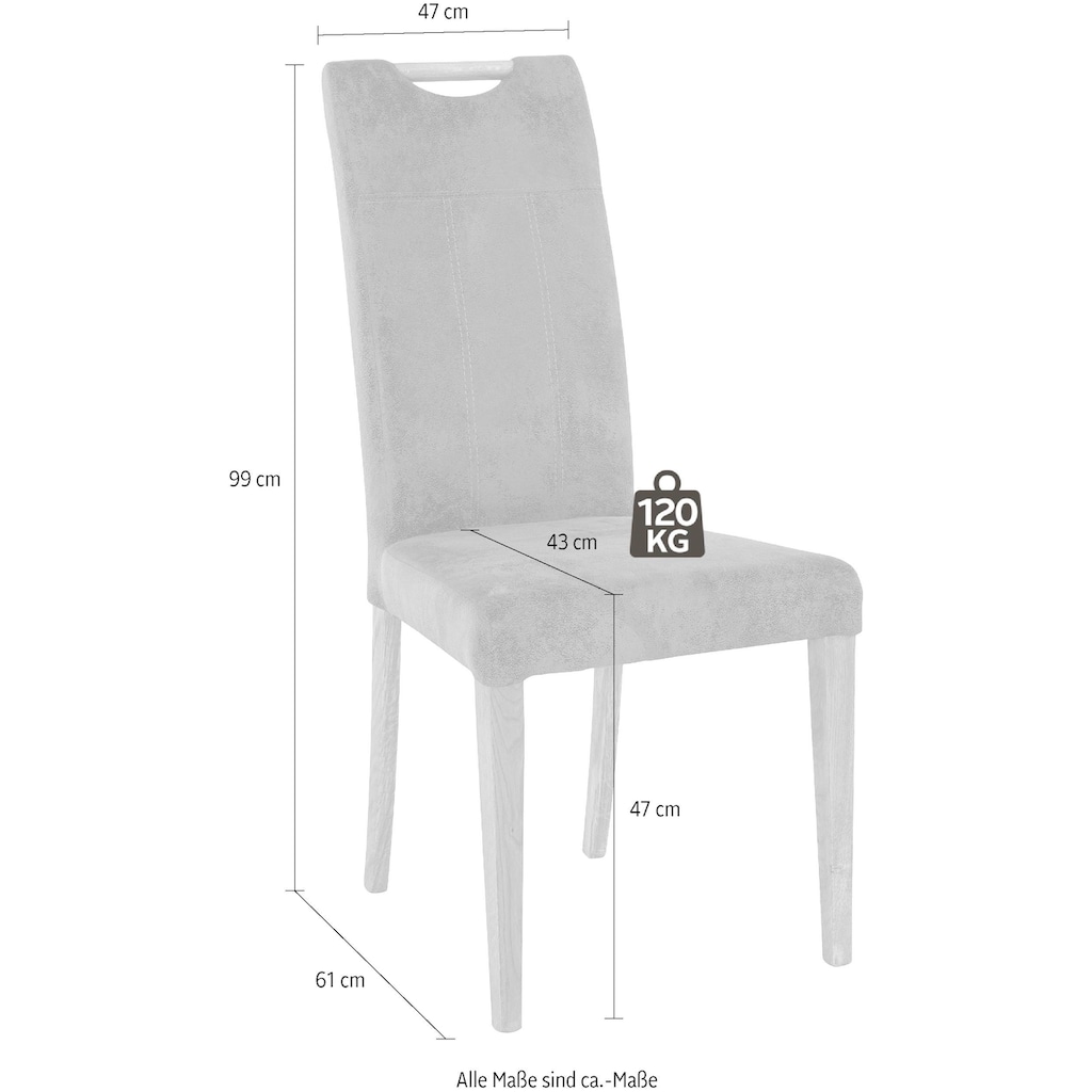 Home affaire Esszimmerstuhl »Roberta«, (Set), 2 St., Microfaser