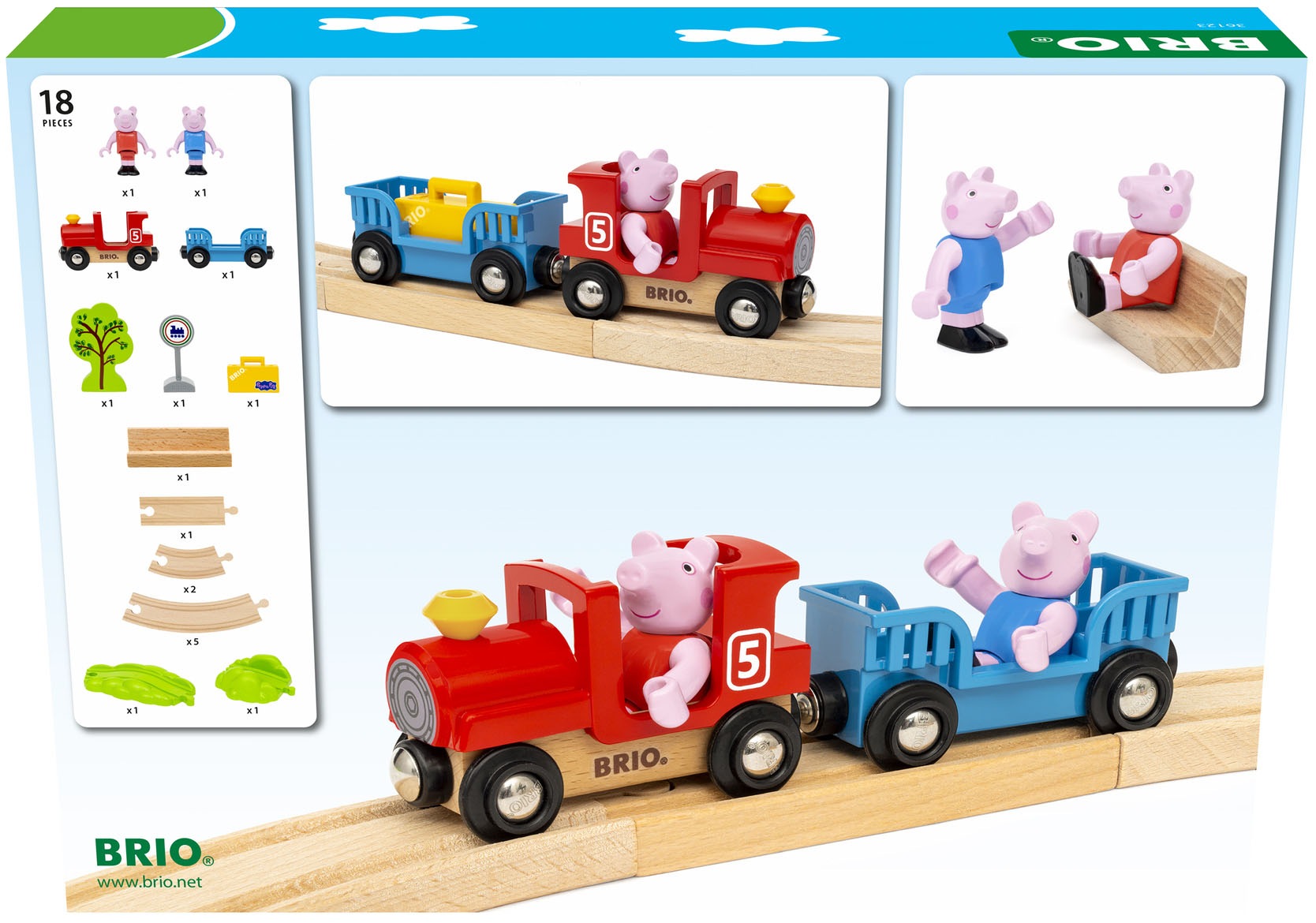 BRIO® Spielzeug-Eisenbahn »BRIO® WORLD, Peppa Wutz Eisenbahn-Set« FSC® - schützt Wald