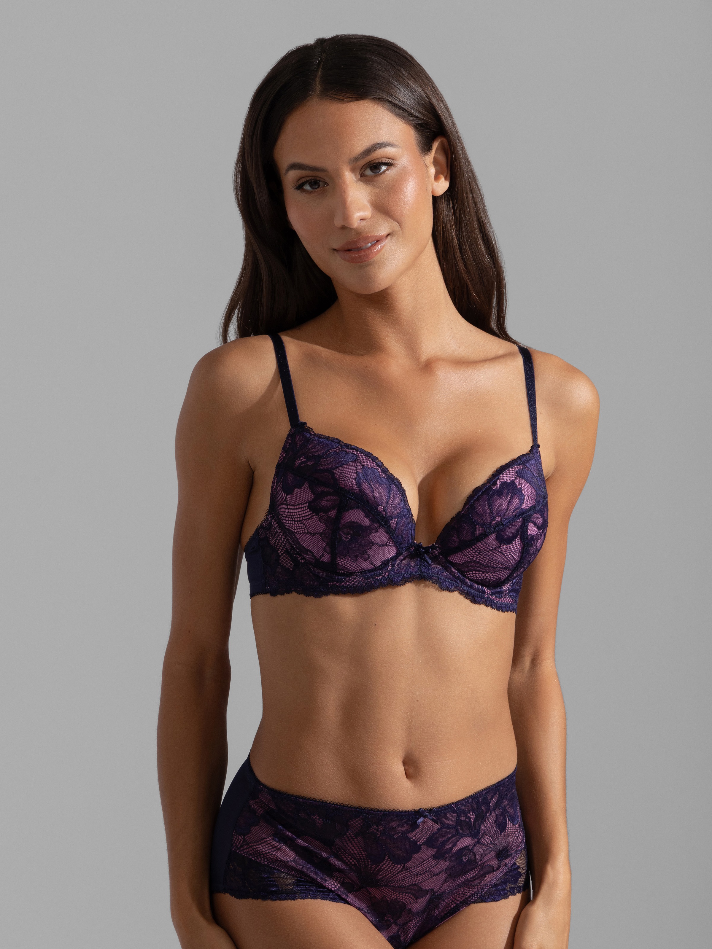 Dorina Slip »Perfect Lace« Damen-Slip, florale Spitze, Mesh-Rückseite, Picot-Besatz