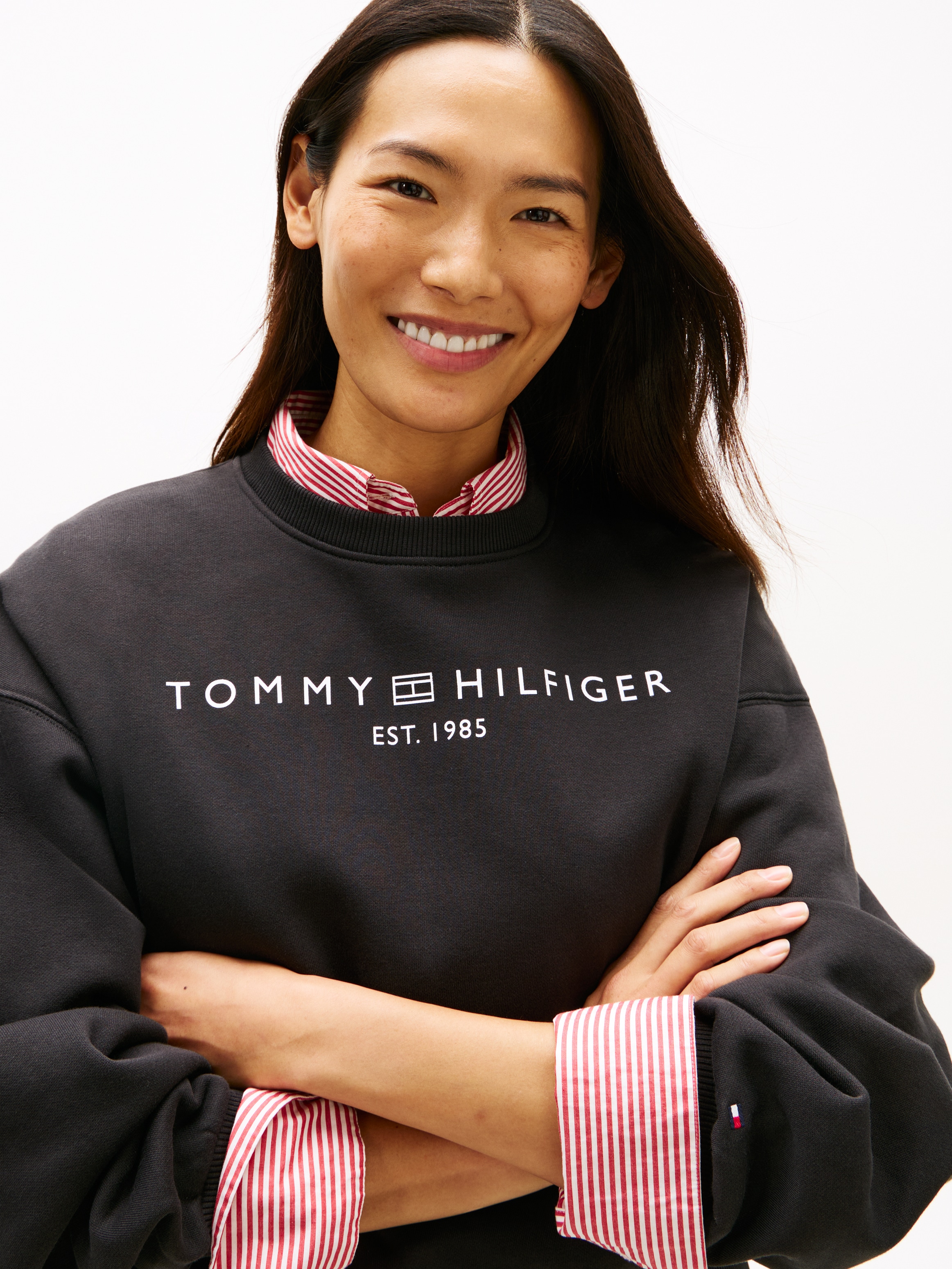 Tommy Hilfiger Sweatshirt »CORP LOGO MDRN SWTSRT«, Baumwollmischung
