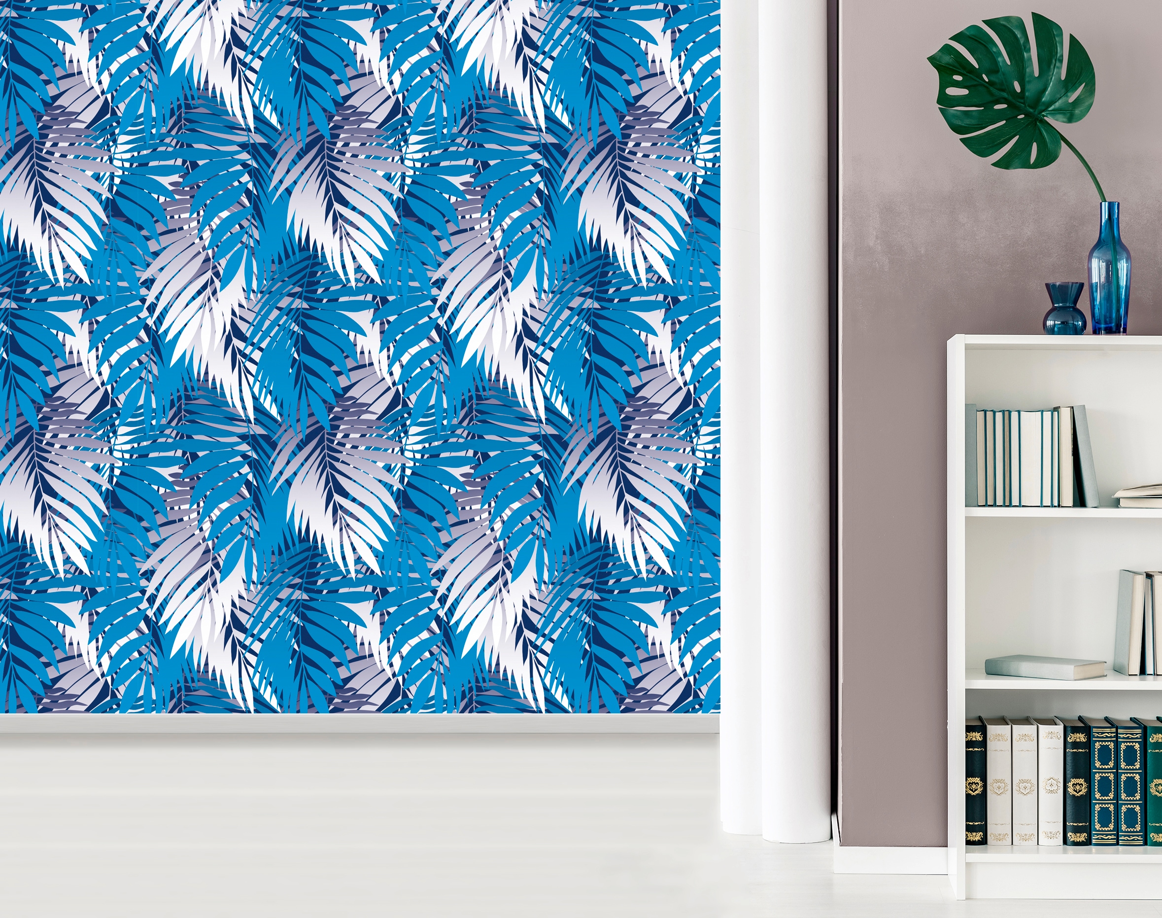 queence Vinyltapete »Emilia«, bedruckt-Motiv-botanisch-floral-gemustert-natürlich, 90x250cm, selbstklebend, kinderleichte Anbringung, Sticker
