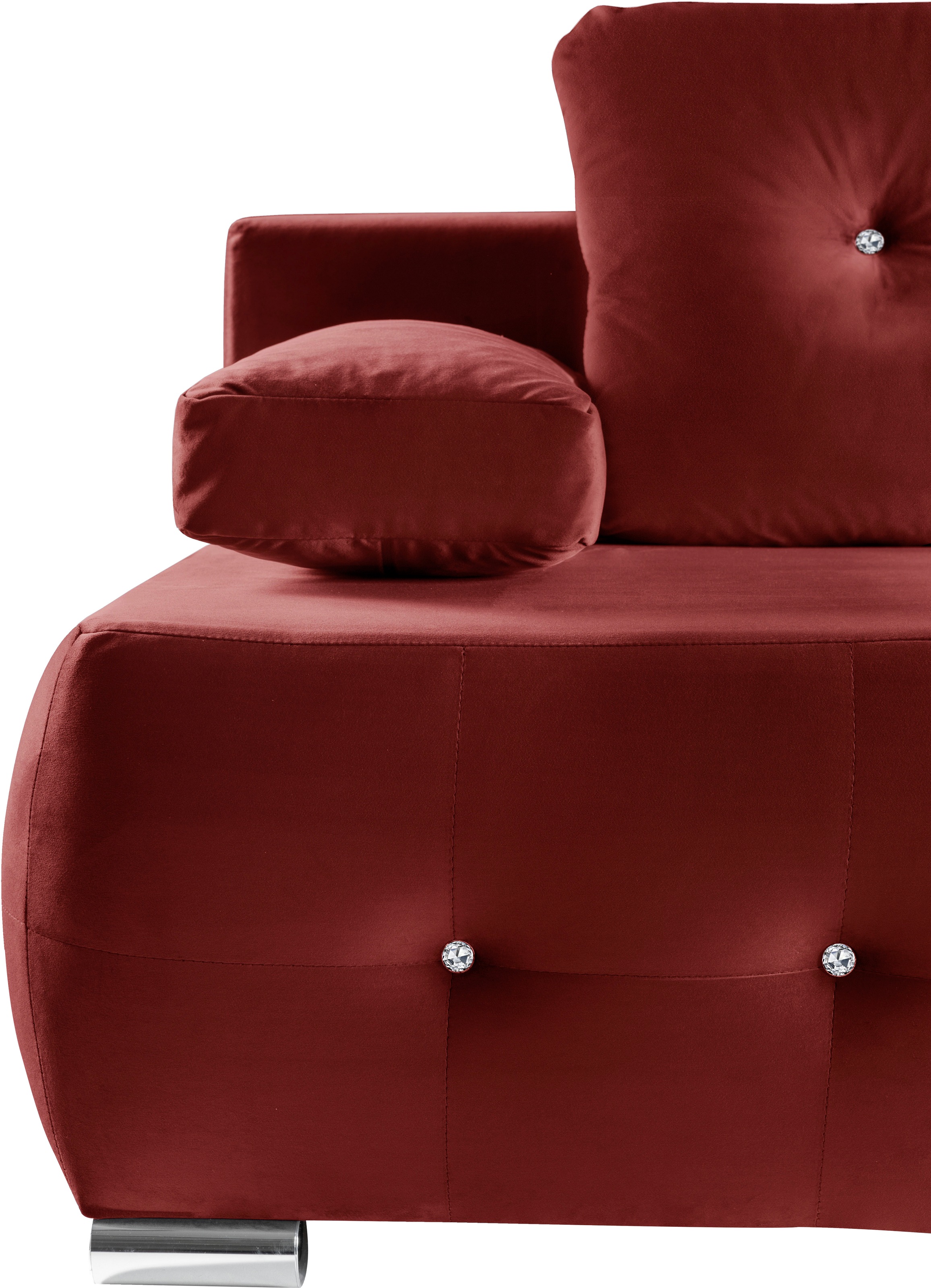 WERK2 Schlafsofa »Monaco«, 2-Sitzer Schlafcouch mit Bettkasten & funkelnden Ziersteinchen