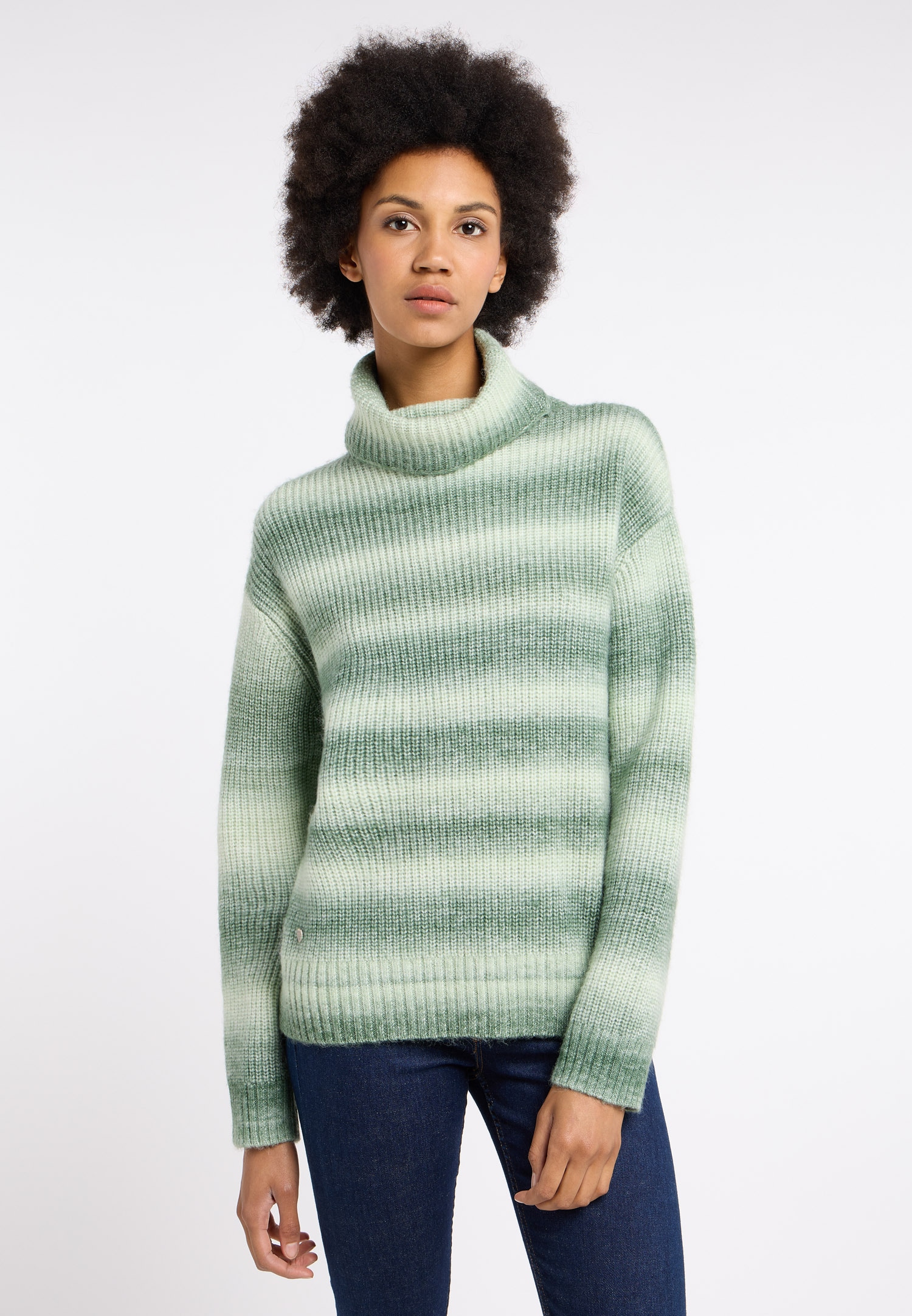 Ragwear Rollkragenpullover »SAFINA«, mit bunt gestreiftem Strickmuster