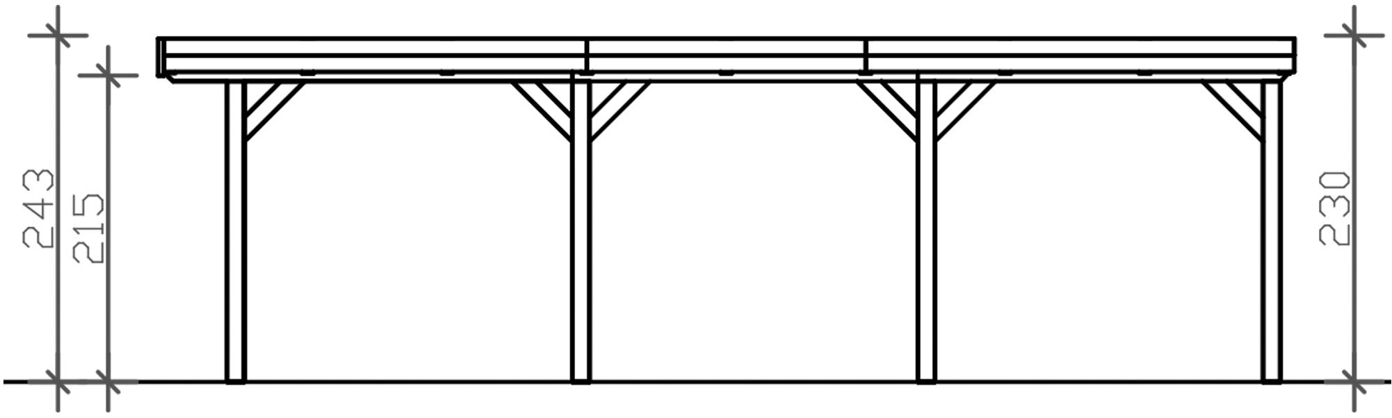 Skanholz Einzelcarport »Grunewald«, Holz, 289 cm, Anthrazit