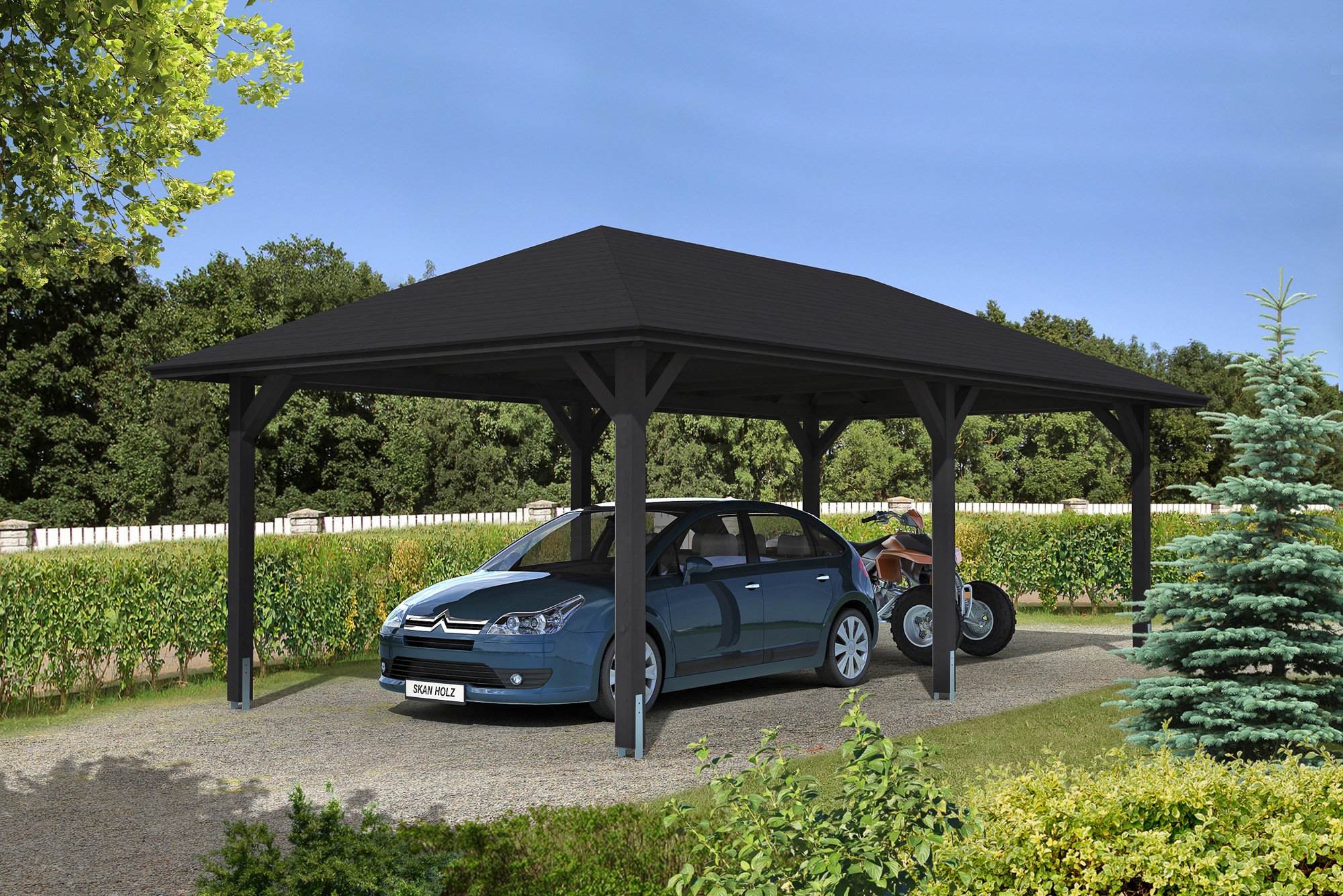 Skanholz Einzelcarport »Taunus«, Holz, 335 cm, Anthrazit