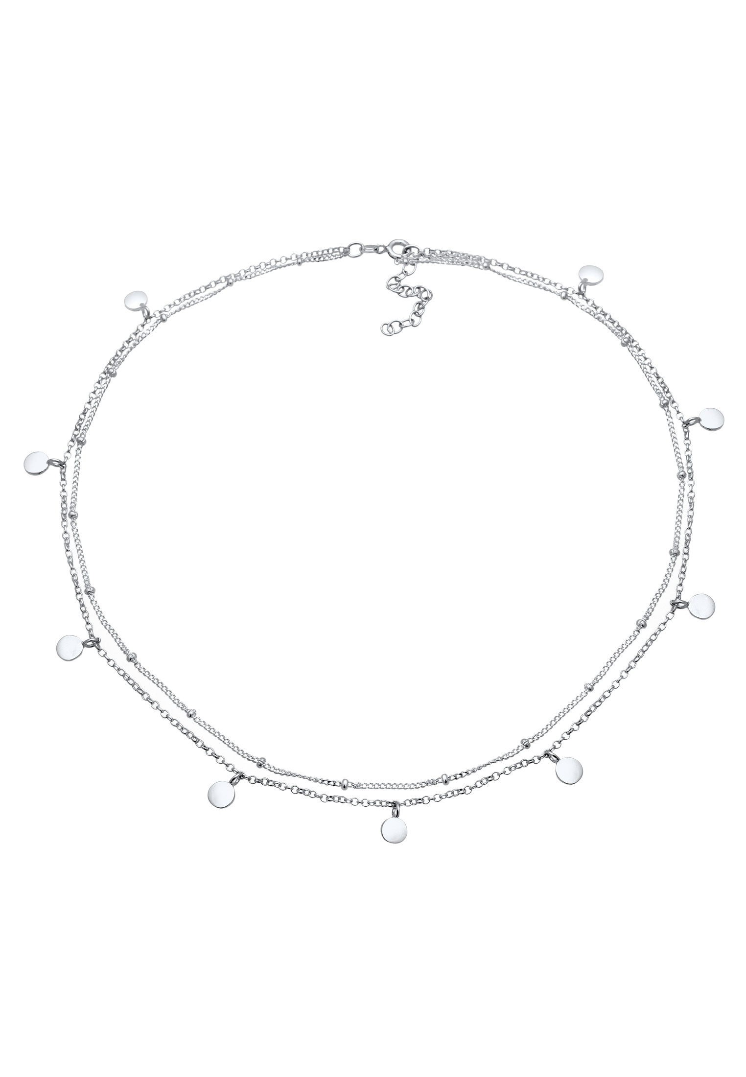 Elli Collier »Choker Layer Look Kugelkette Plättchen 925 Silber«