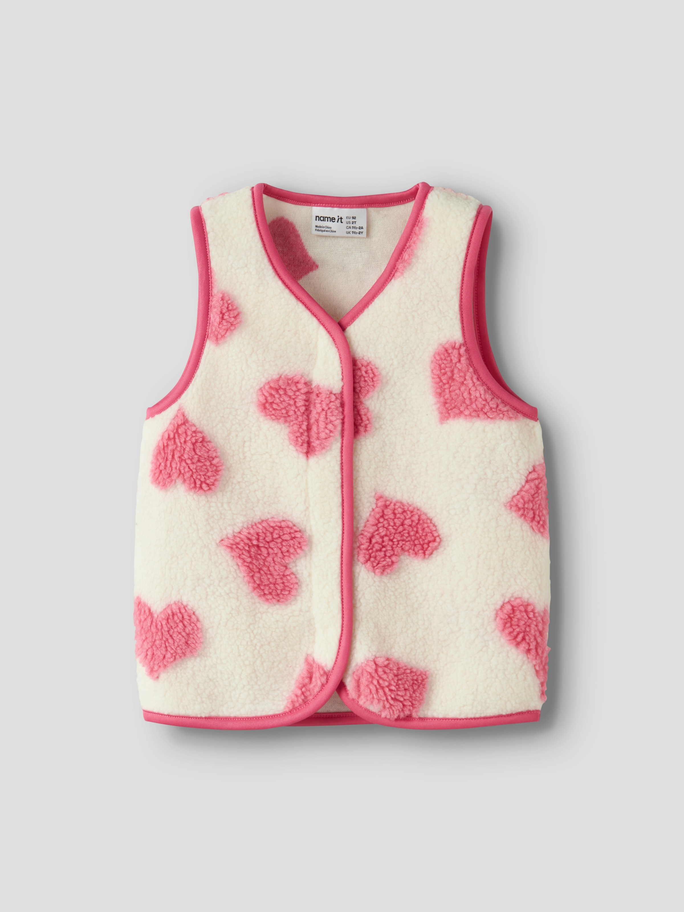 Name It Fleeceweste »NMFLARA TEDDY VEST« aus Polyester, normal geschnitten, mit V-Ausschnitt