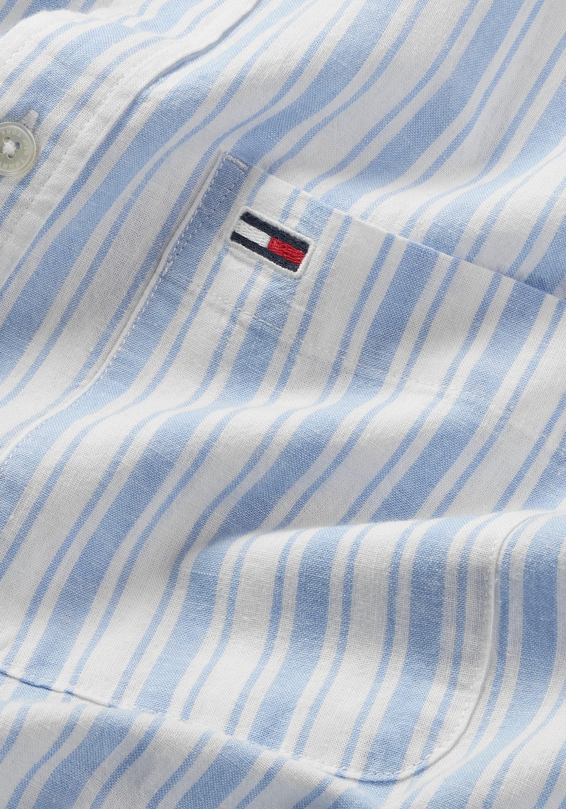 Tommy Jeans Langarmhemd »TJM MAO STRIPE LINEN BLEND SHIRT«