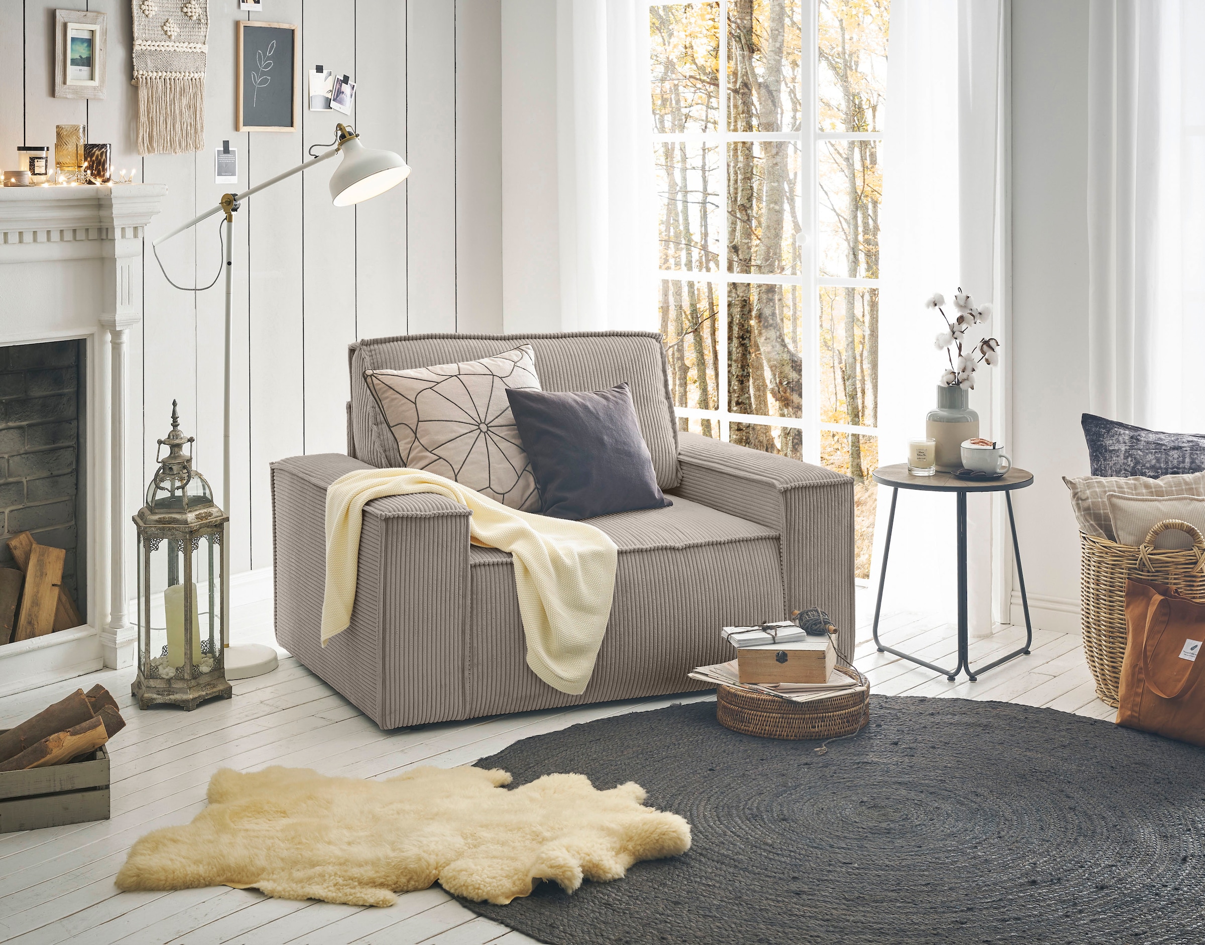 Home affaire Sessel »SHERWOOD, Love-Seat in 3 Stoffarten verfügbar«, passend zur Polster-Serie SHERWOOD