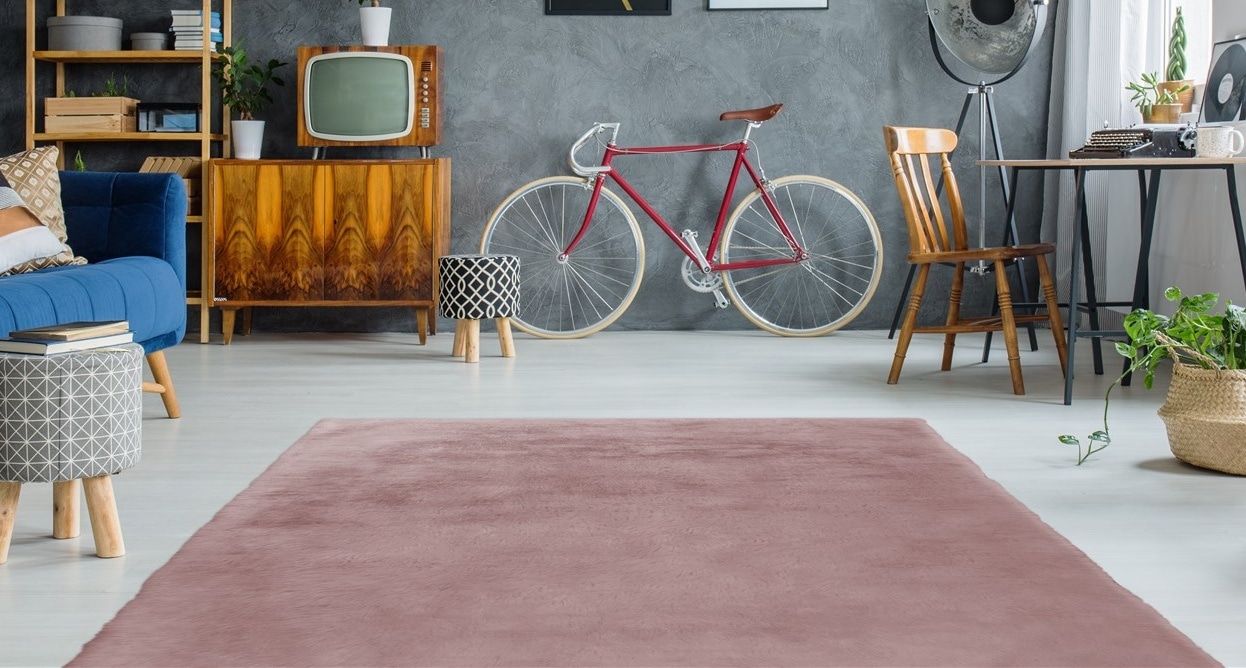 my home Fellteppich »Alvin«, rechteckig, 45 mm Höhe, Teppich in Kaninchenfe günstig online kaufen