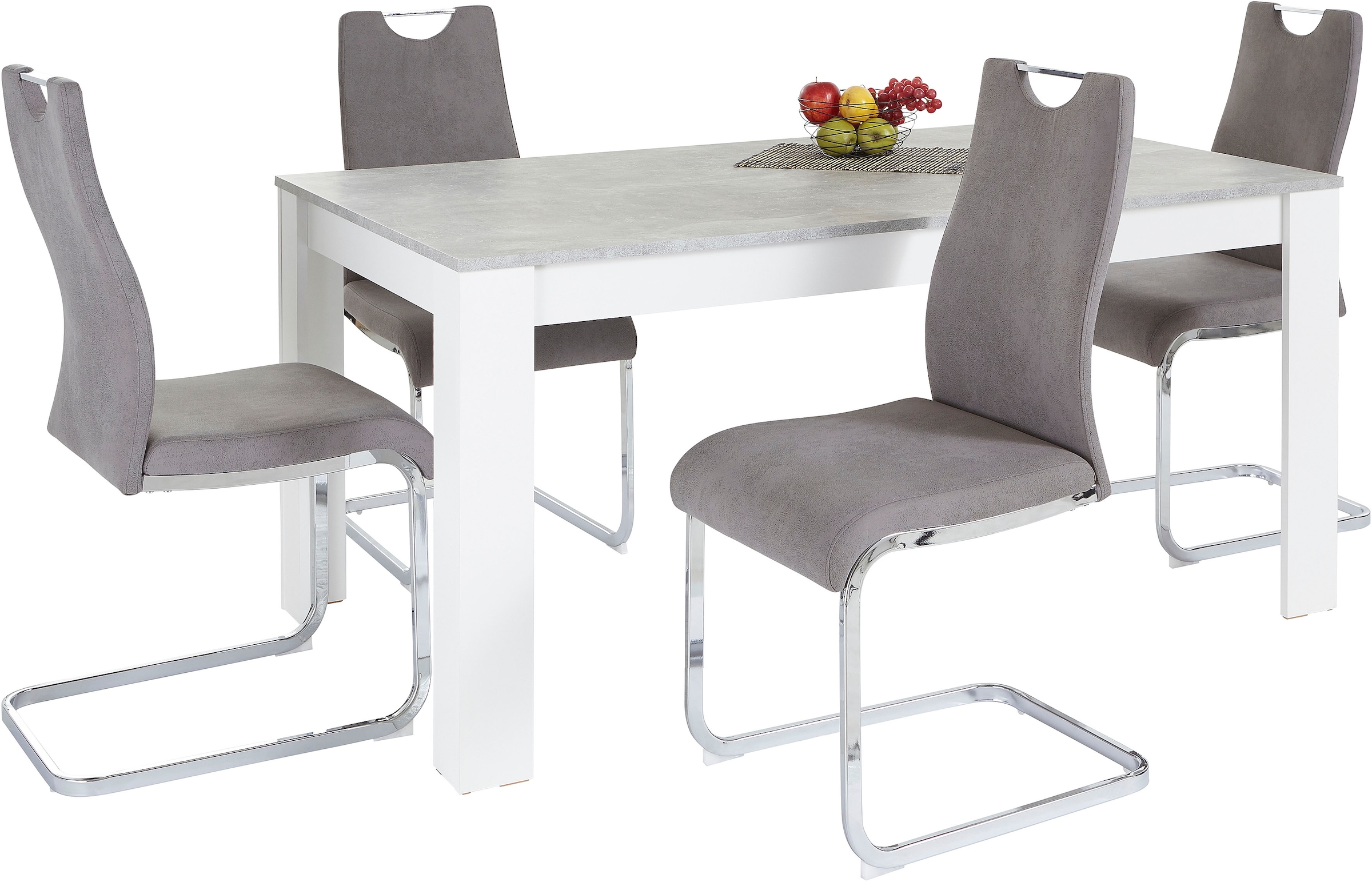 Home affaire Essgruppe »Milano«, (Set, 5 tlg.), 4 Stühle und 1 Tisch